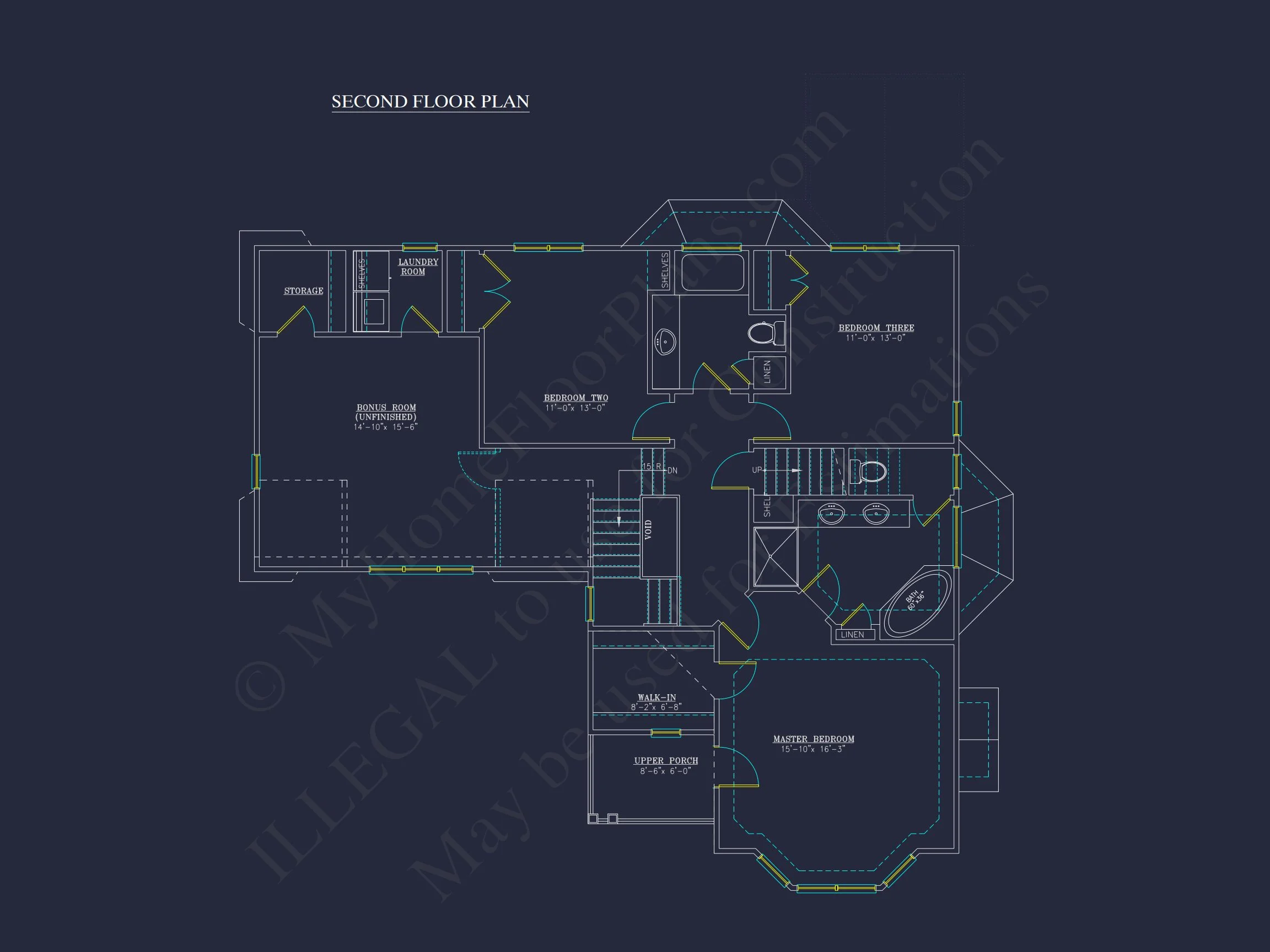Charming 2-Story house Plan - CAD Blueprint with 3 Bedrooms