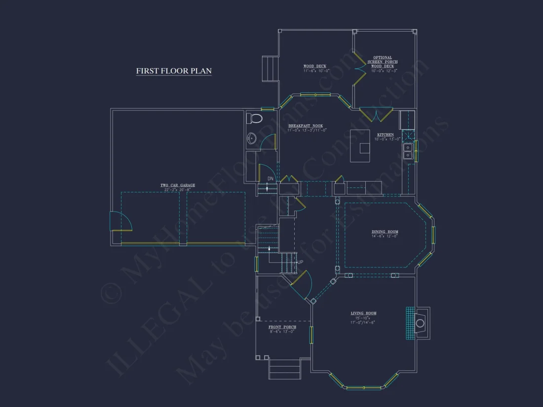 Charming 2-Story house Plan - CAD Blueprint with 3 Bedrooms
