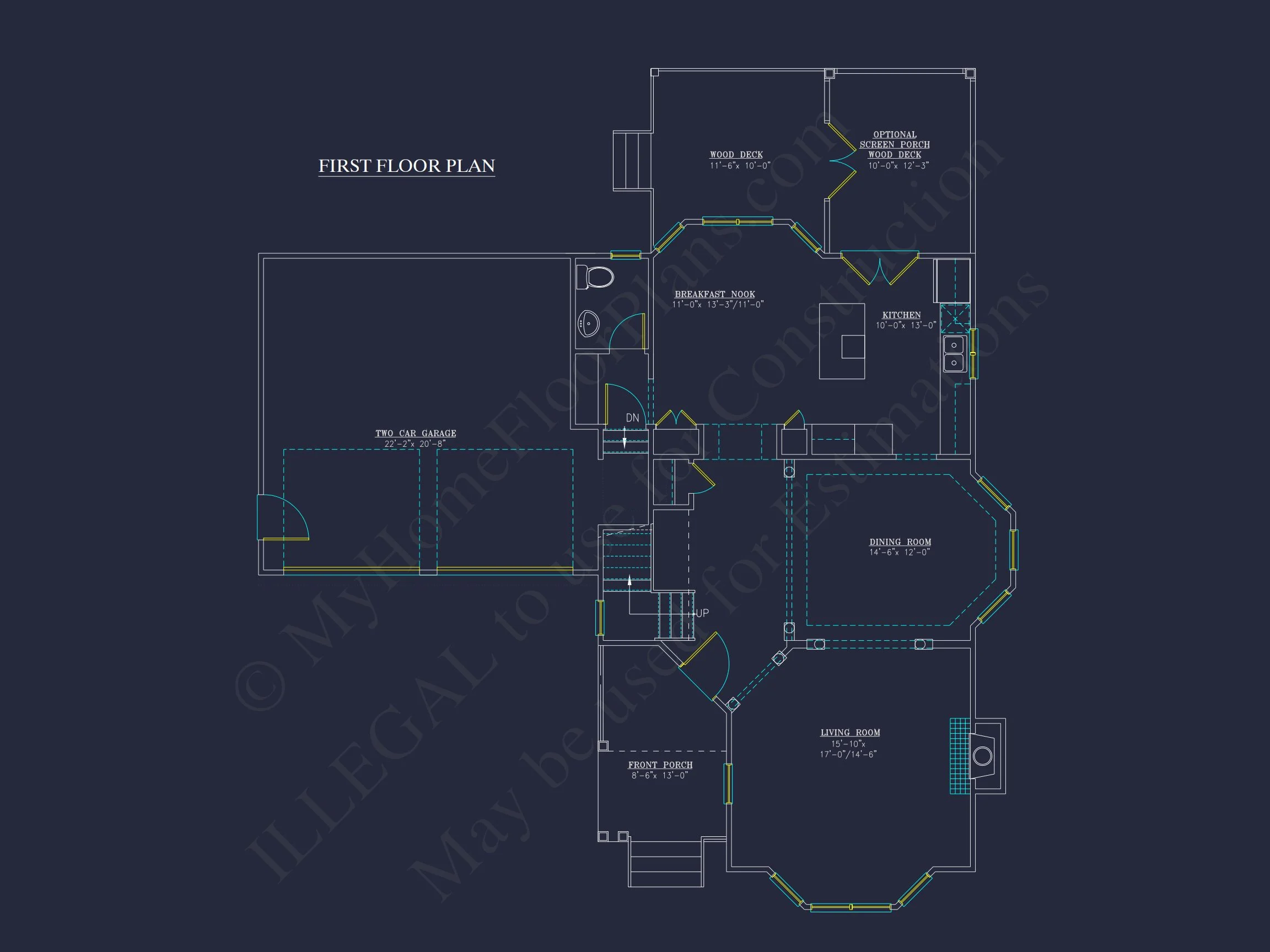 Charming 2-Story house Plan - CAD Blueprint with 3 Bedrooms