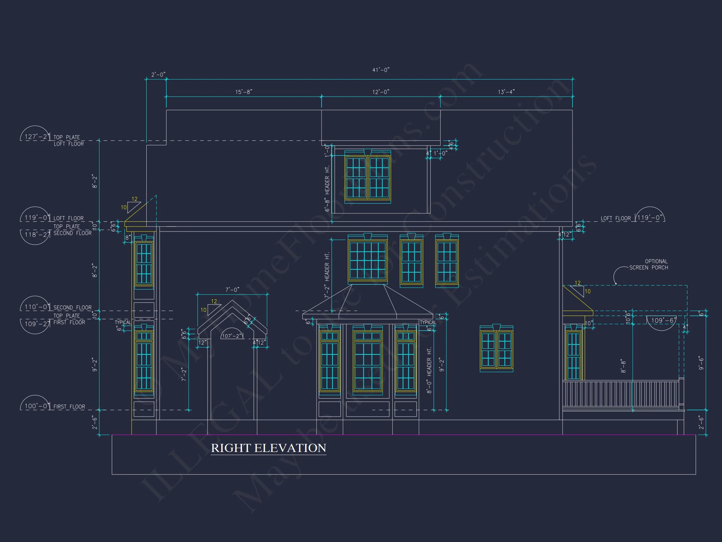 Charming 2-Story house Plan - CAD Blueprint with 3 Bedrooms