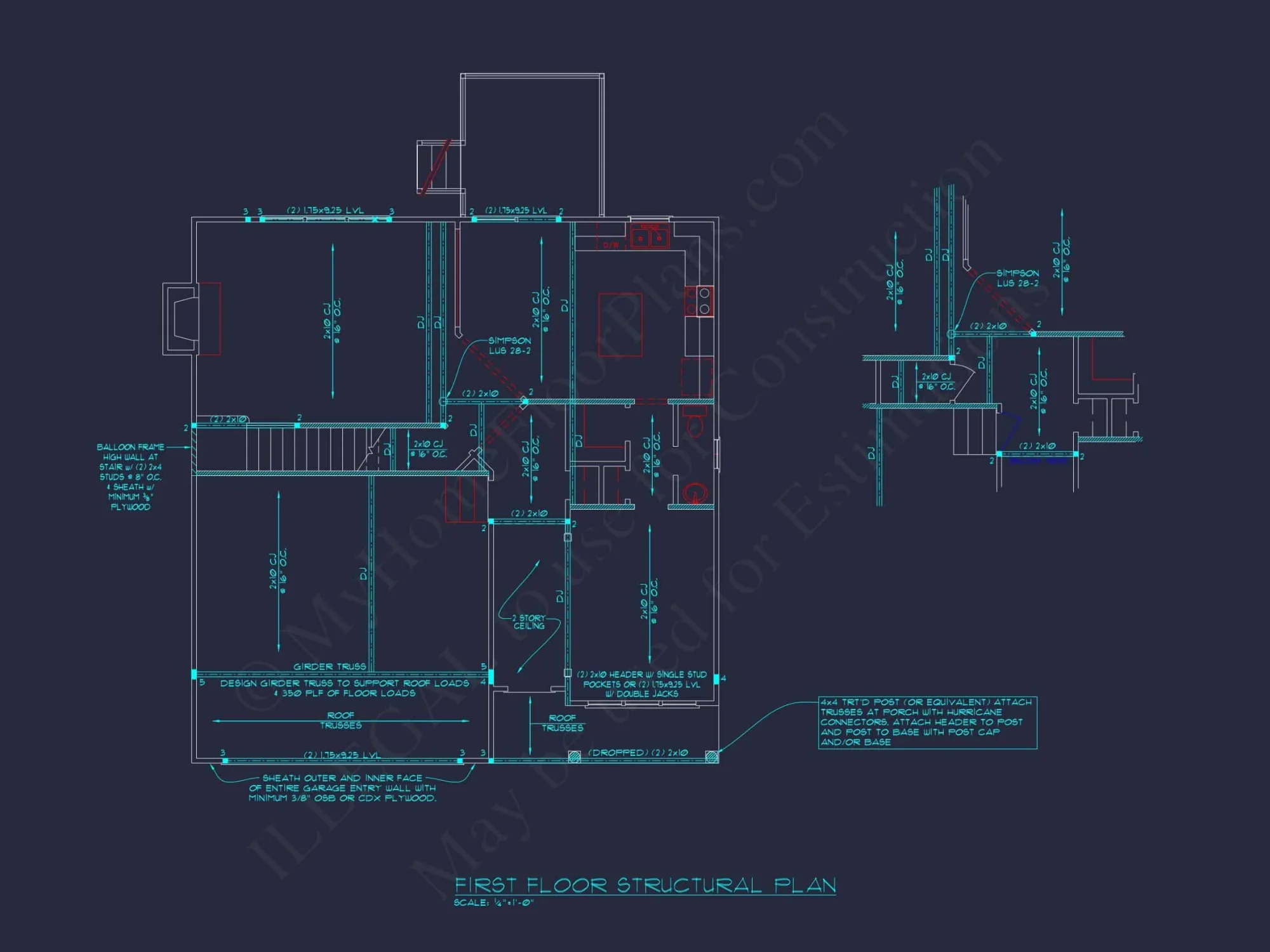 Craftsman house Plan with 2 Floors and Spacious Layout