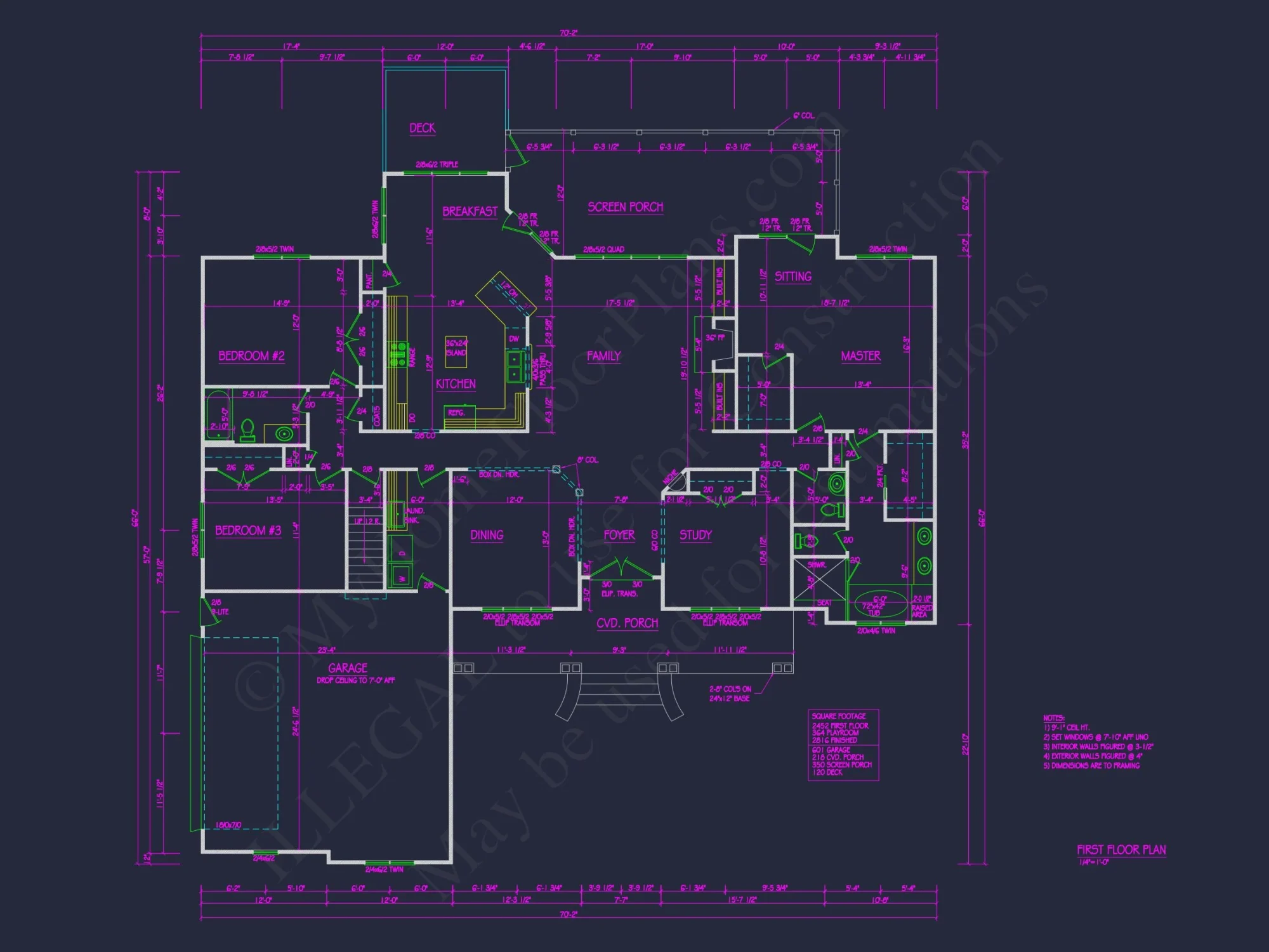 Custom Craftsman house Plan with Open Floor Layout and CAD Designs