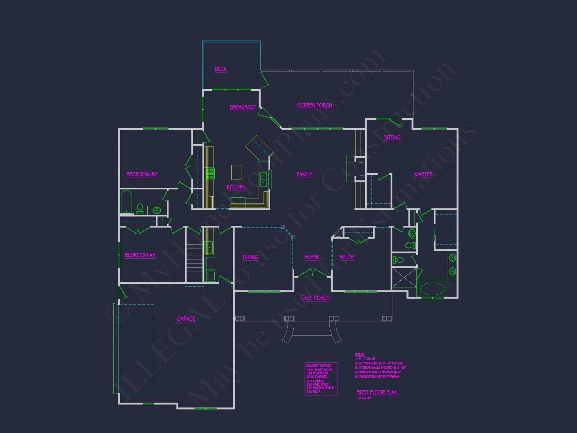 Custom Craftsman house Plan with Open Floor Layout and CAD Designs