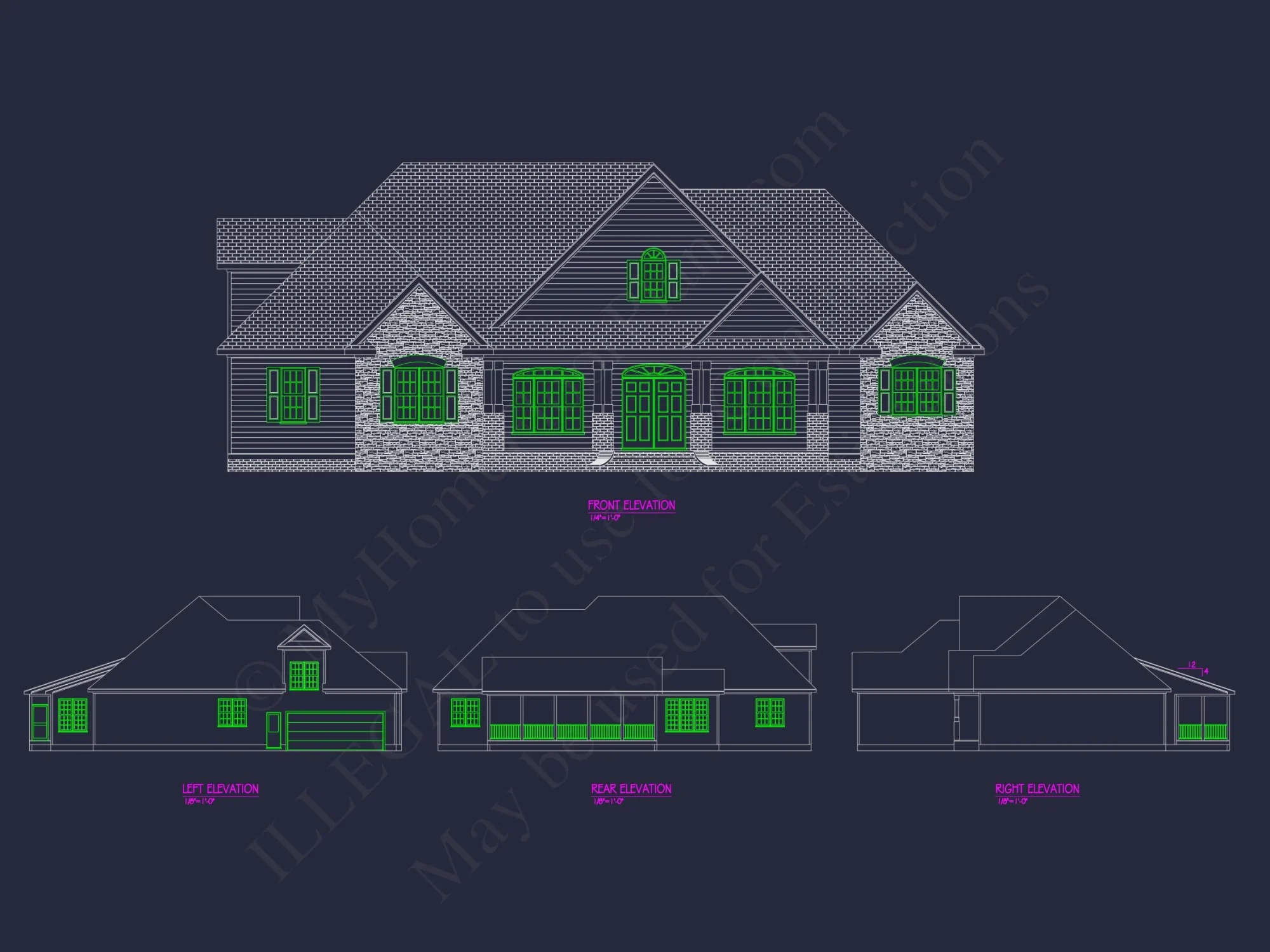 Custom Craftsman house Plan with Open Floor Layout and CAD Designs
