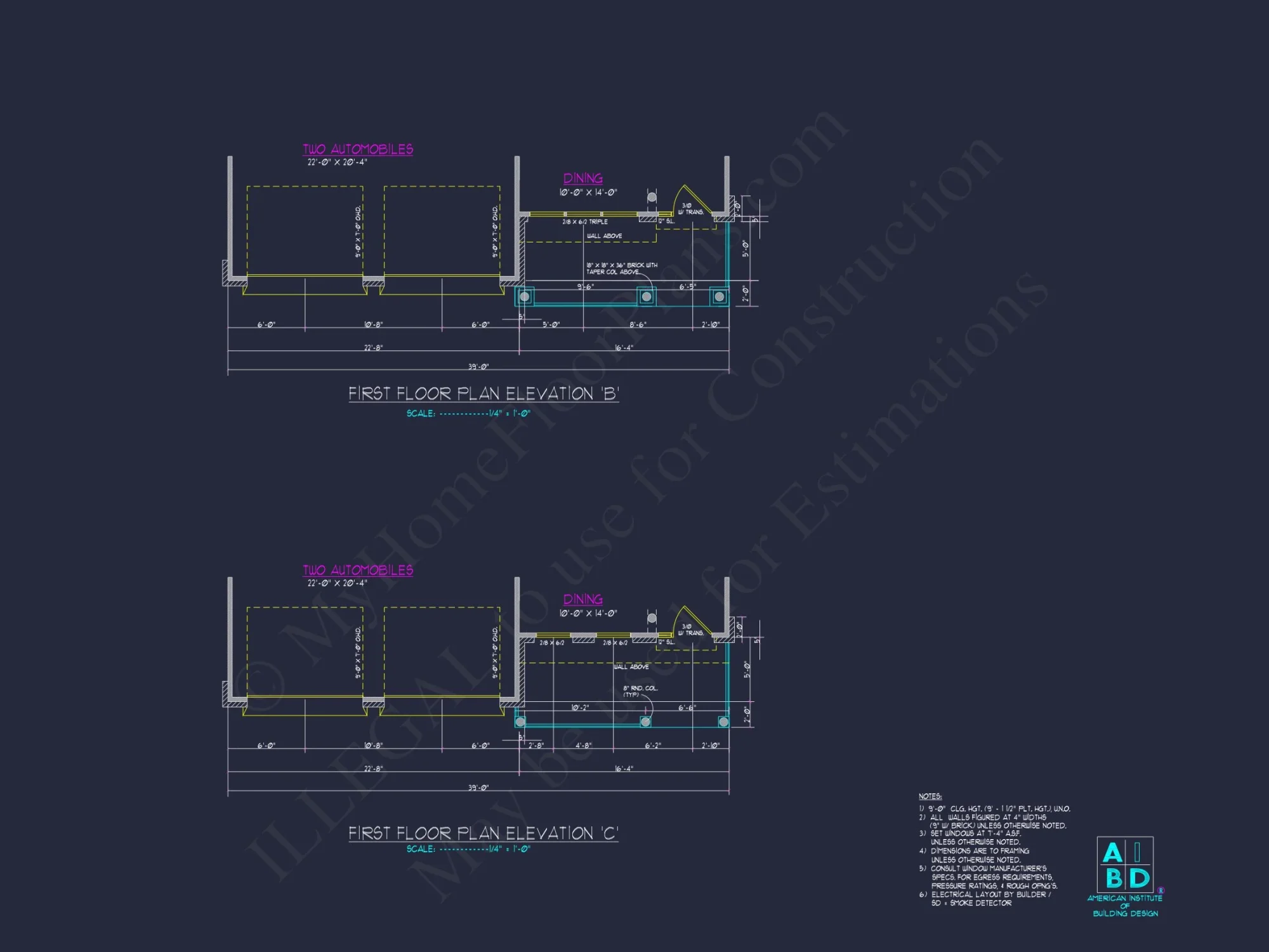 Modern Craftsman house Plan: CAD Blueprint for 2-Story Design