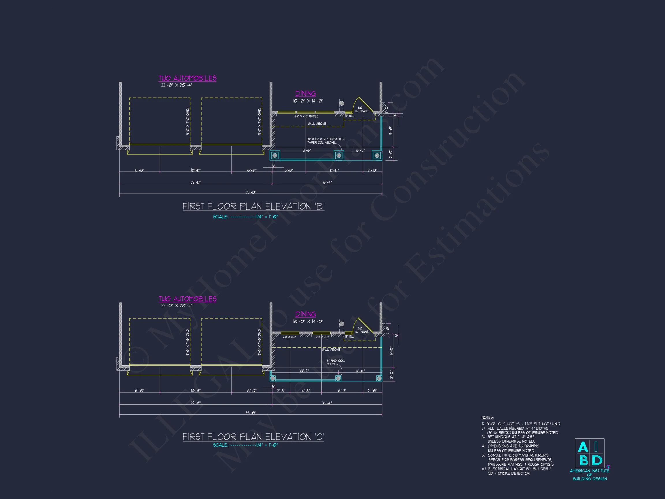 Modern Craftsman house Plan: CAD Blueprint for 2-Story Design