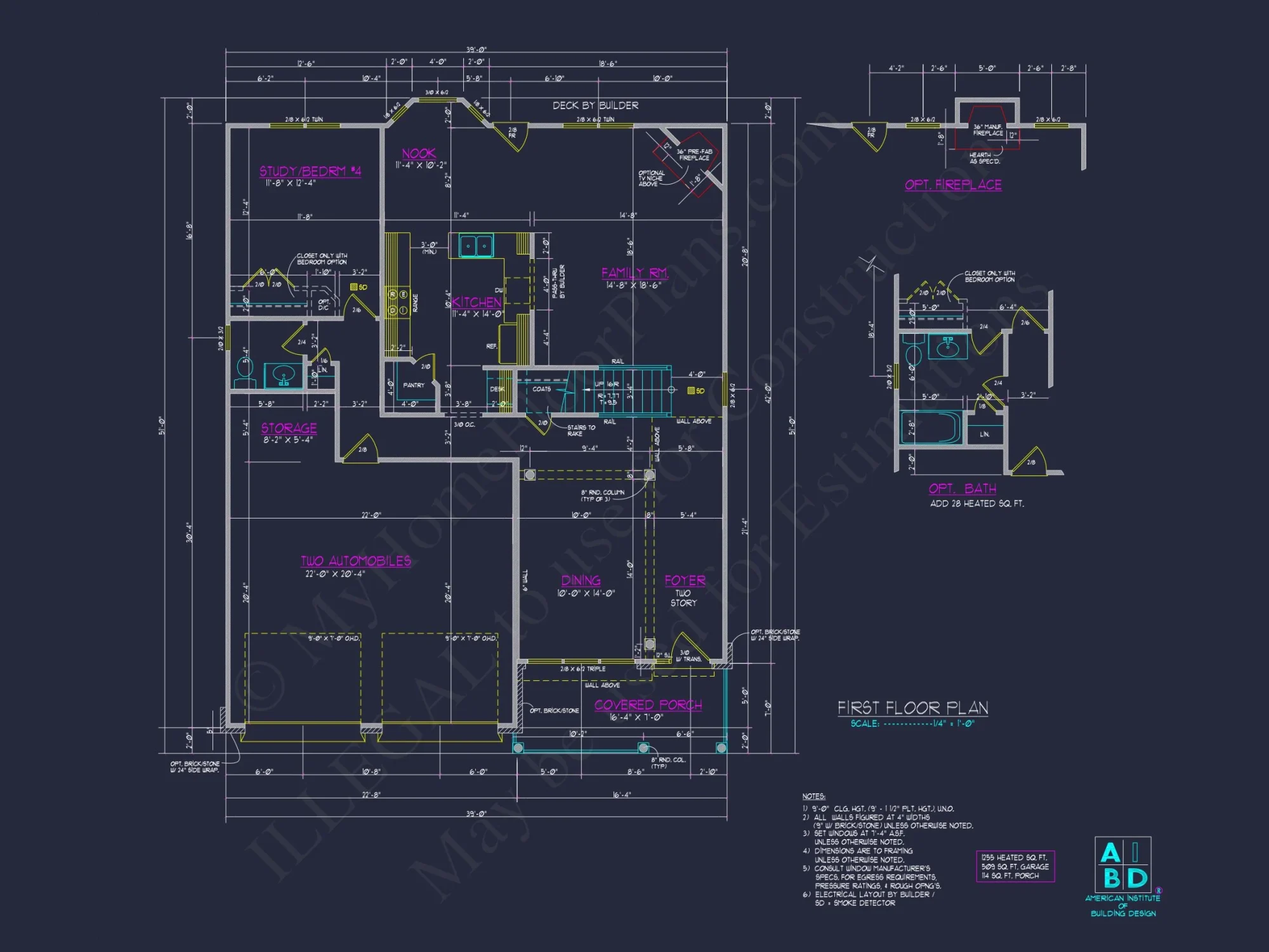 Modern Craftsman house Plan: CAD Blueprint for 2-Story Design