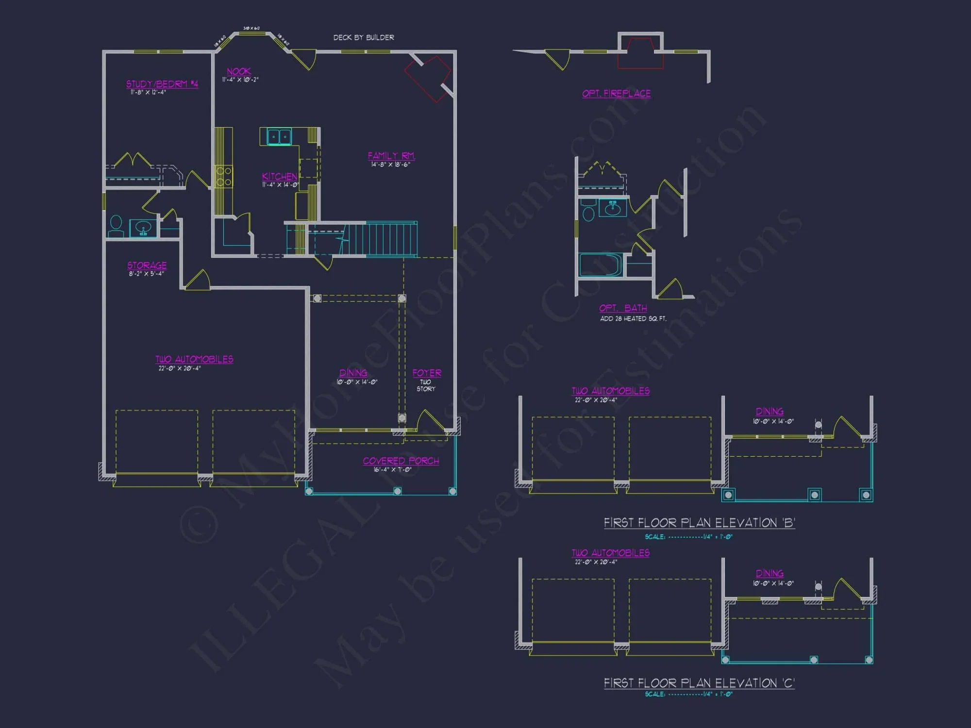 Modern Craftsman house Plan: CAD Blueprint for 2-Story Design