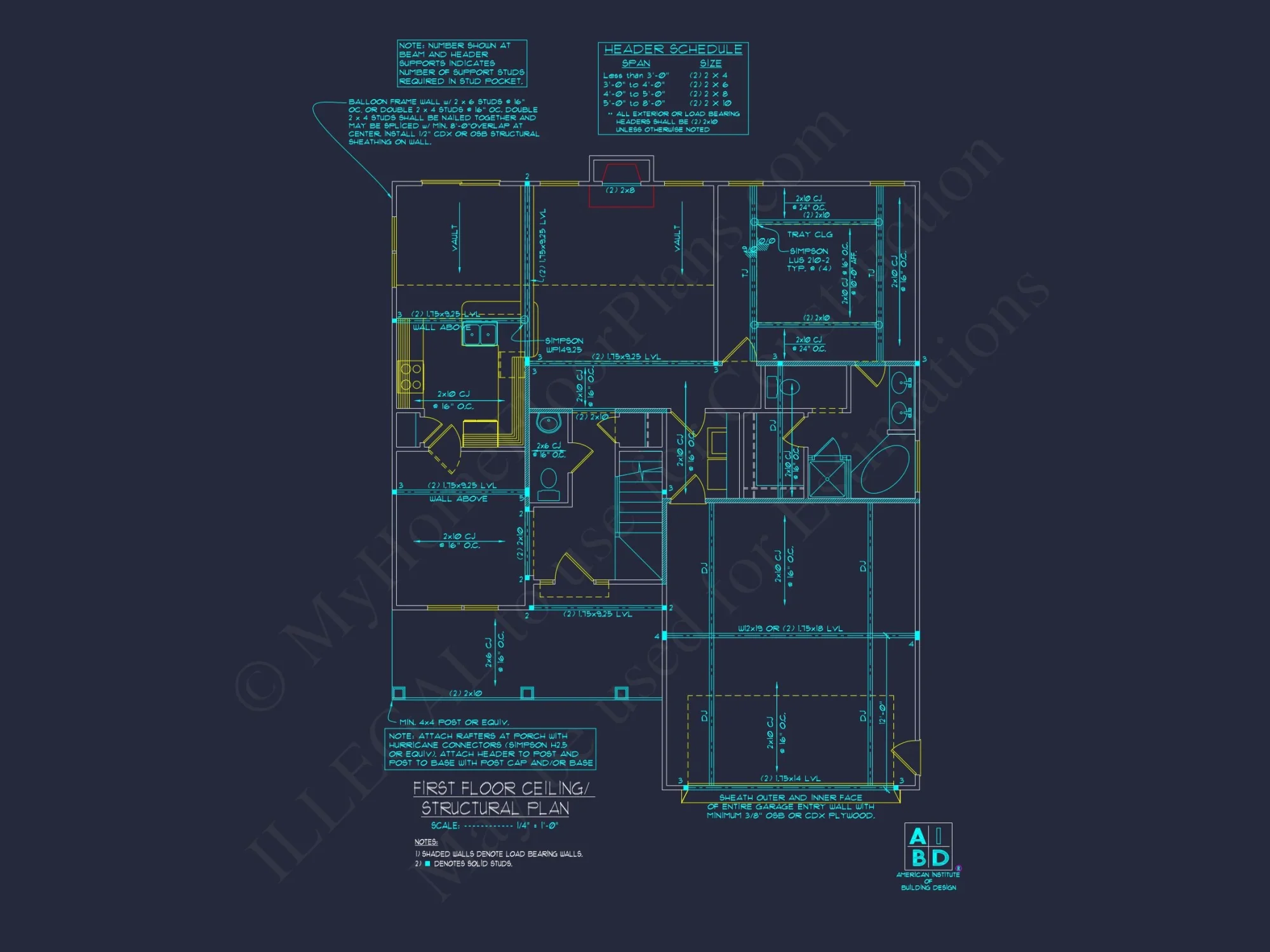 Modern house Plan: Detailed Floor Plan & CAD Blueprint Designs