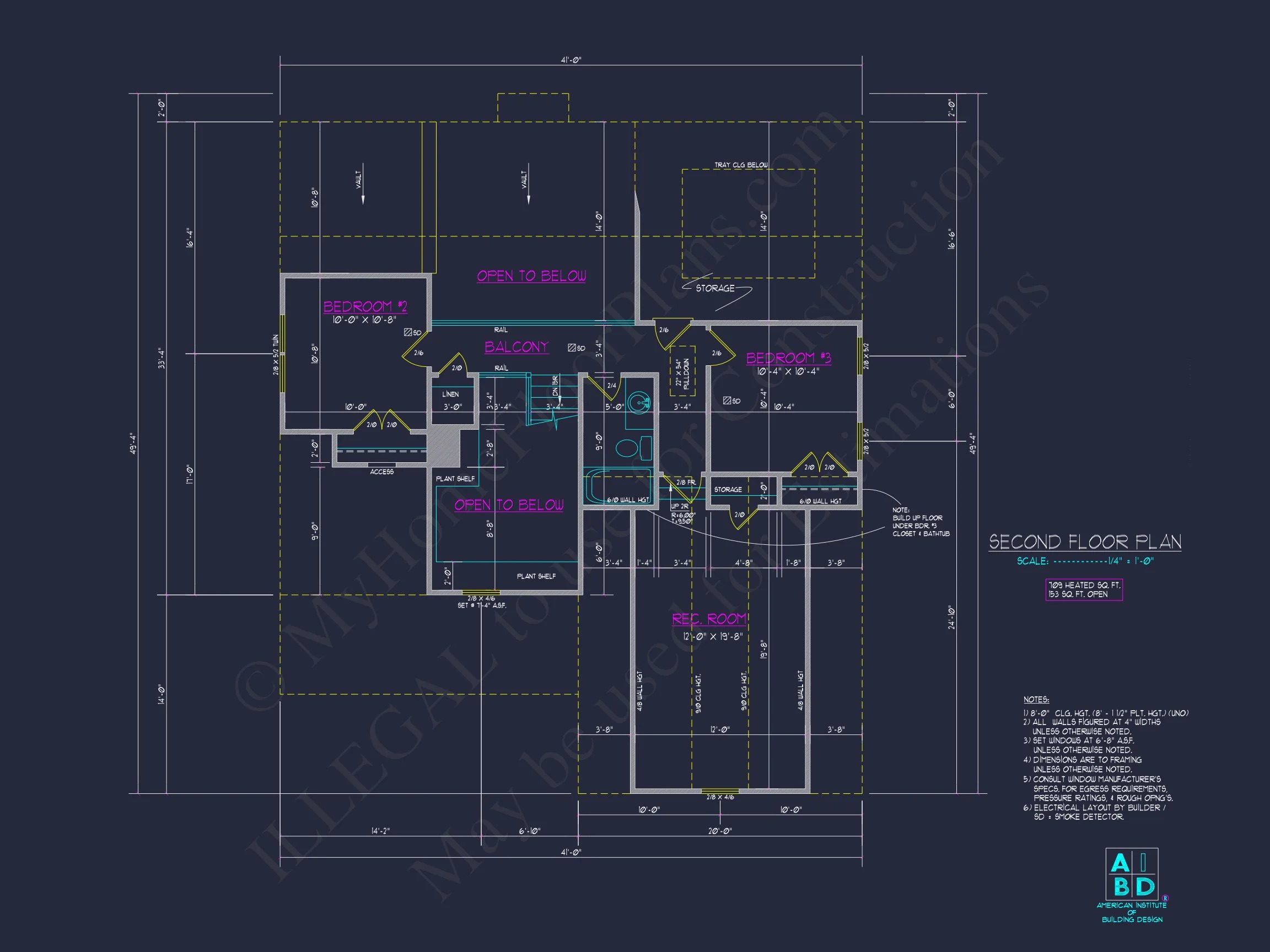 8-1598 HOUSE PLAN -Cape Cod House Plan - 3-Bed, 2.5-Bath, 2,050 SF 8 Modern house Plan: Detailed Floor Plan & CAD Blueprint Designs