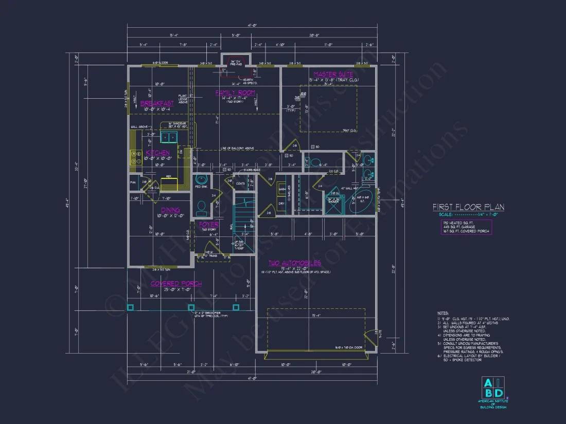 Modern house Plan: Detailed Floor Plan & CAD Blueprint Designs