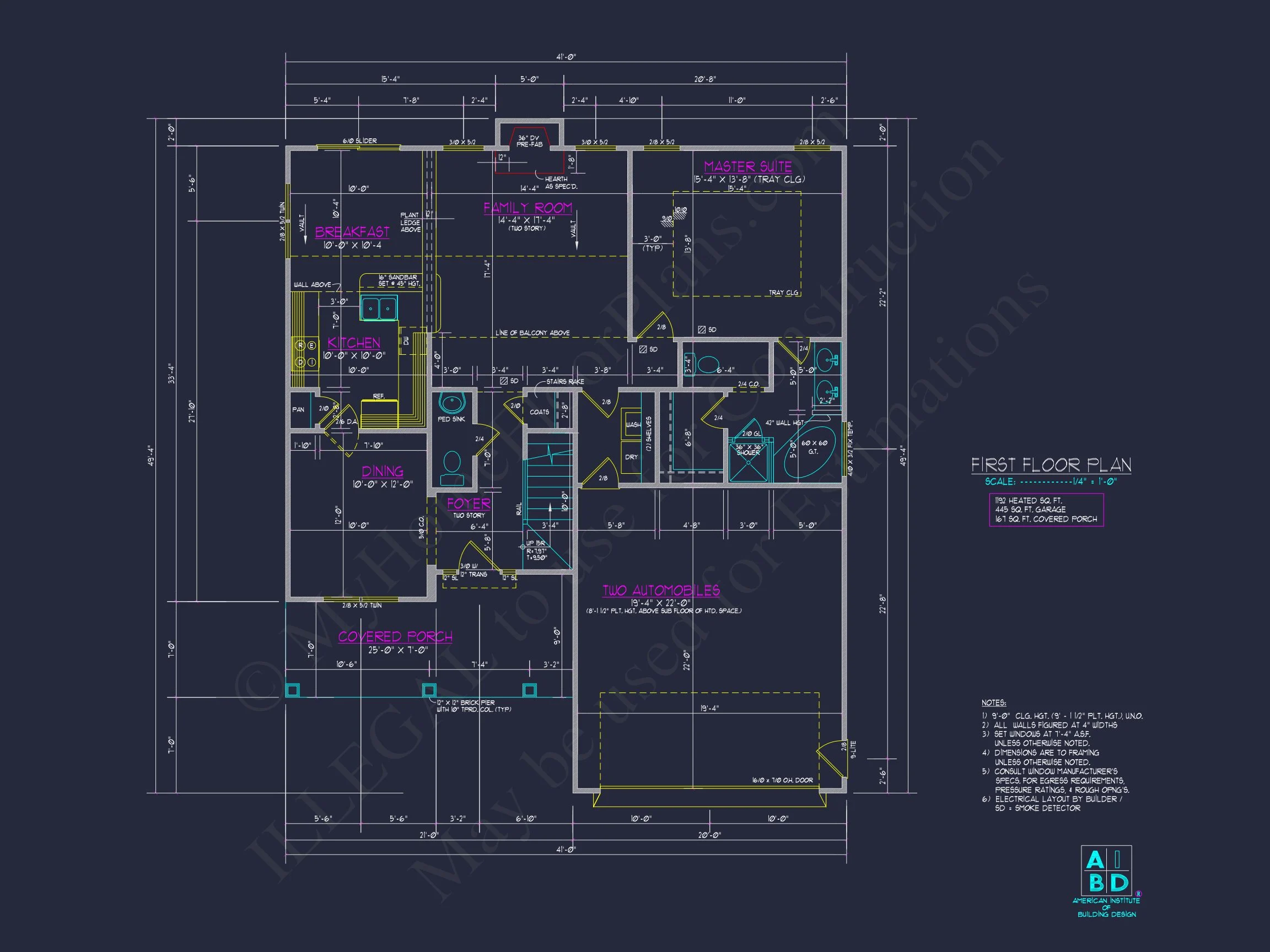 8-1598 HOUSE PLAN -Cape Cod House Plan - 3-Bed, 2.5-Bath, 2,050 SF 5 Modern house Plan: Detailed Floor Plan & CAD Blueprint Designs