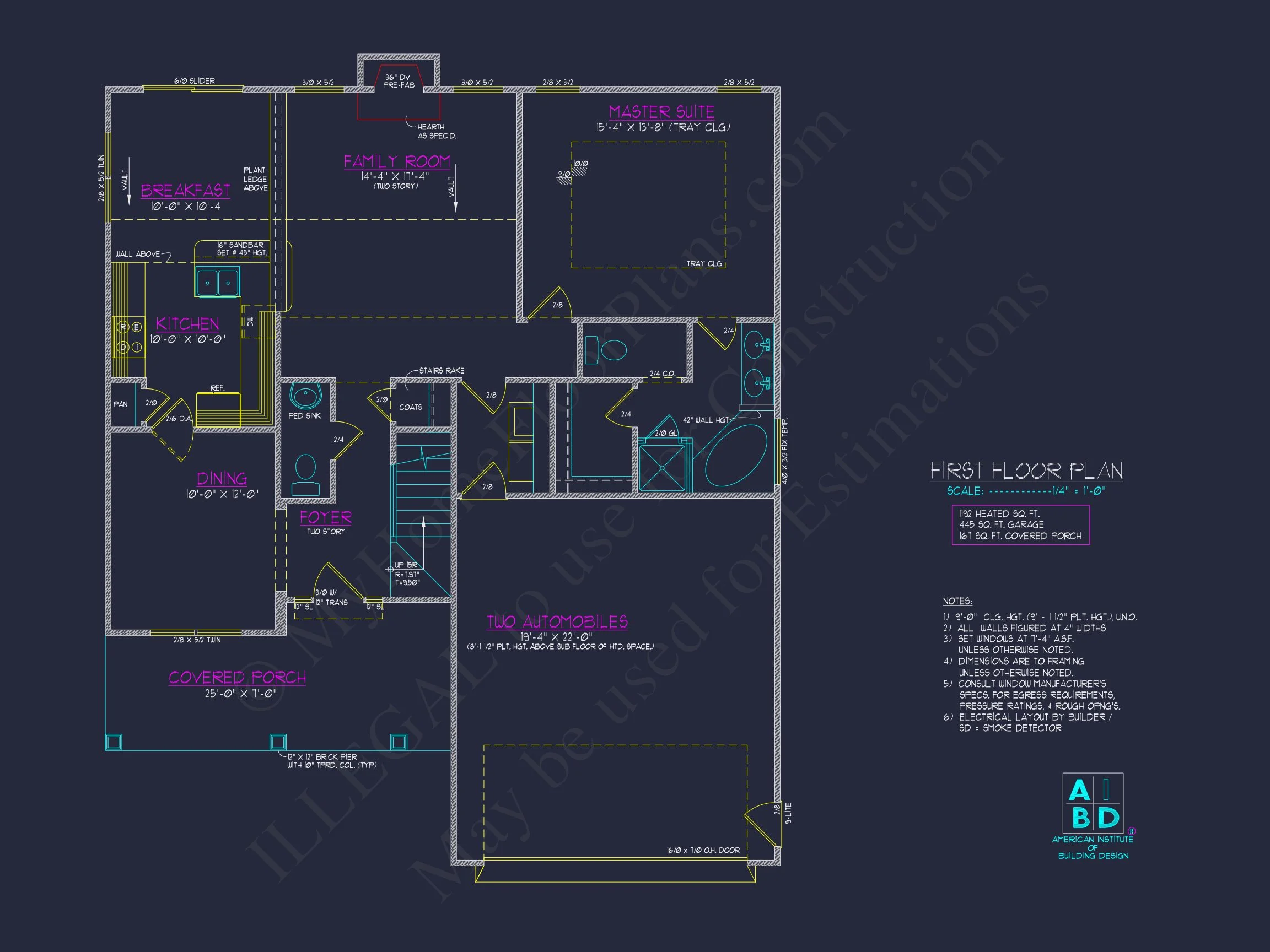 8-1598 HOUSE PLAN -Cape Cod House Plan - 3-Bed, 2.5-Bath, 2,050 SF 4 Modern house Plan: Detailed Floor Plan & CAD Blueprint Designs