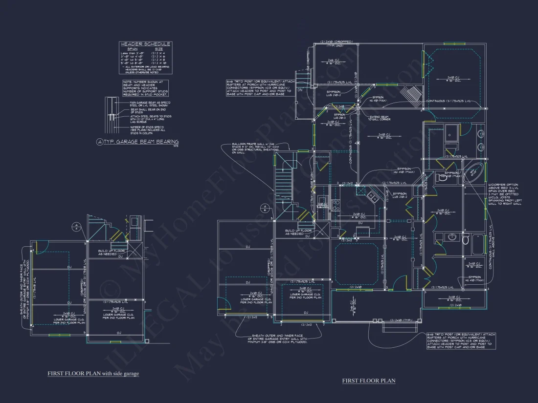 house Plan Blueprints with CAD Architecture Designs