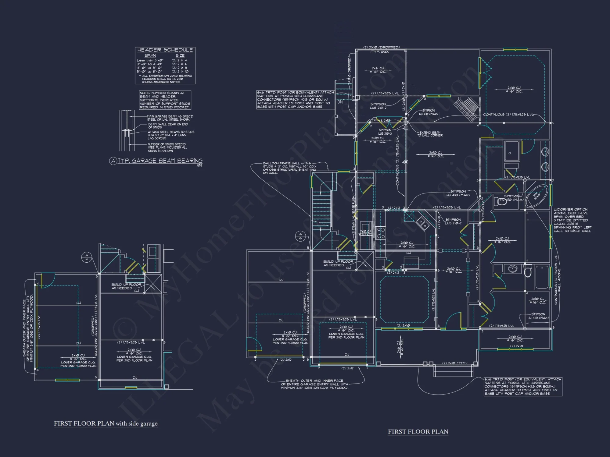 house Plan Blueprints with CAD Architecture Designs