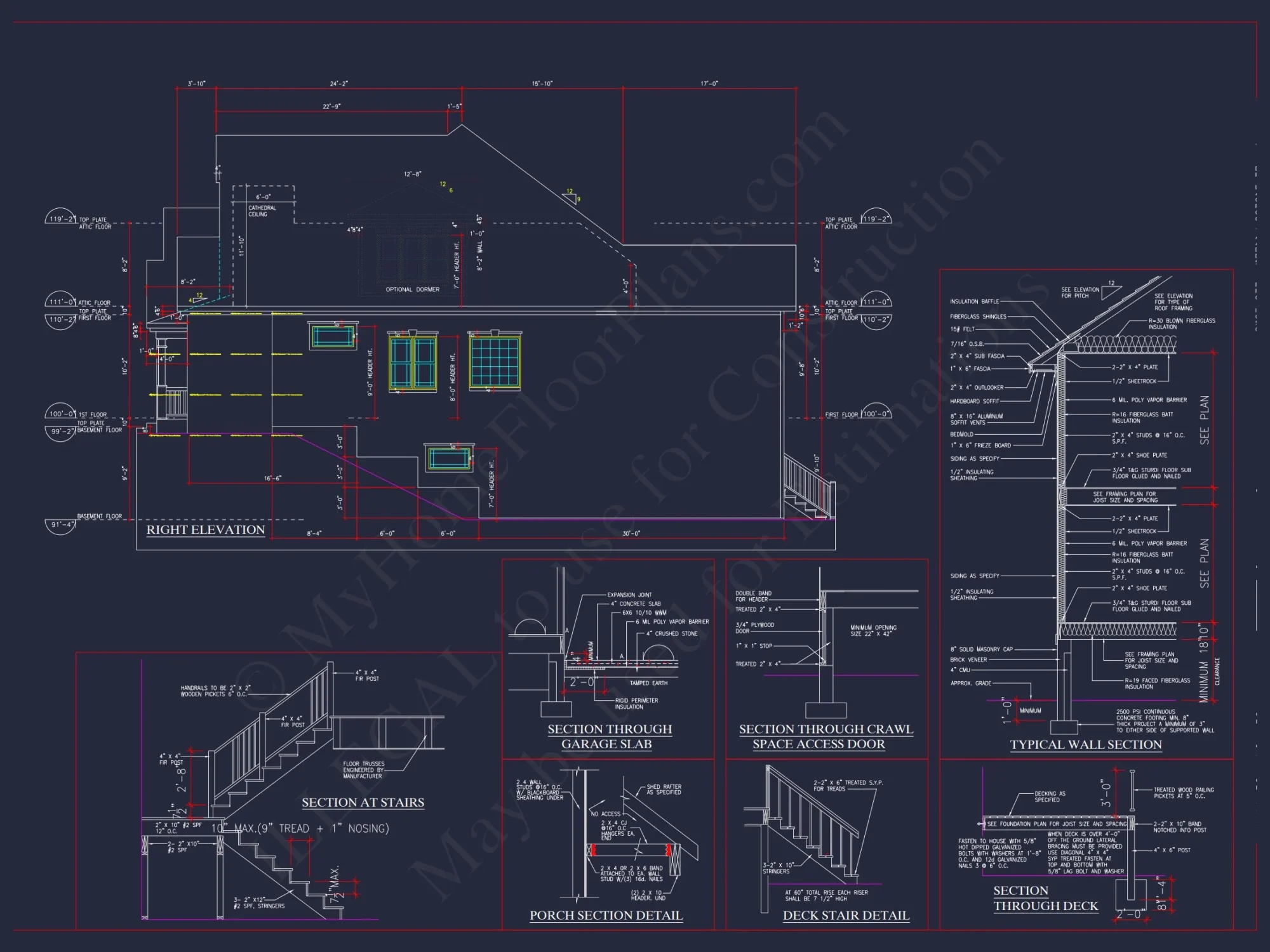 house Plan Blueprints with CAD Architecture Designs