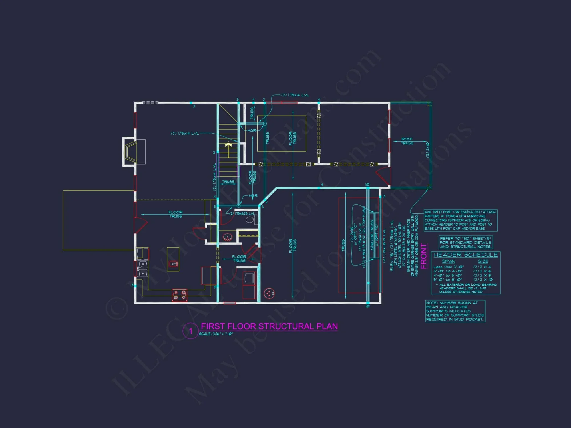 Traditional 2-Story house Plan with Open Floor Plan & Fireplace (2912 Sq Ft)