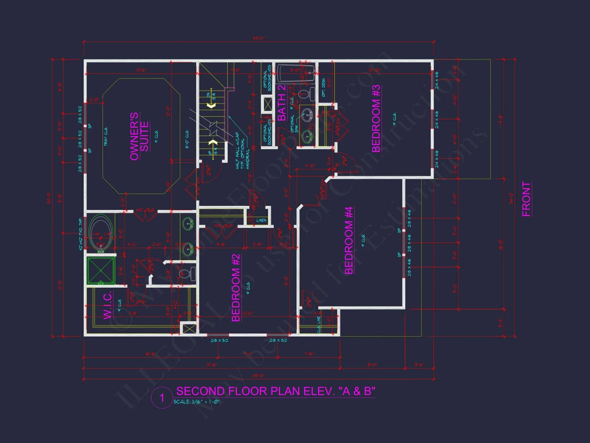 Traditional 2-Story house Plan with Open Floor Plan & Fireplace (2912 Sq Ft)