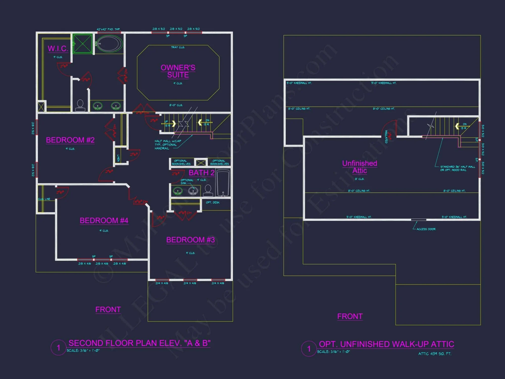 Traditional 2-Story house Plan with Open Floor Plan & Fireplace (2912 Sq Ft)