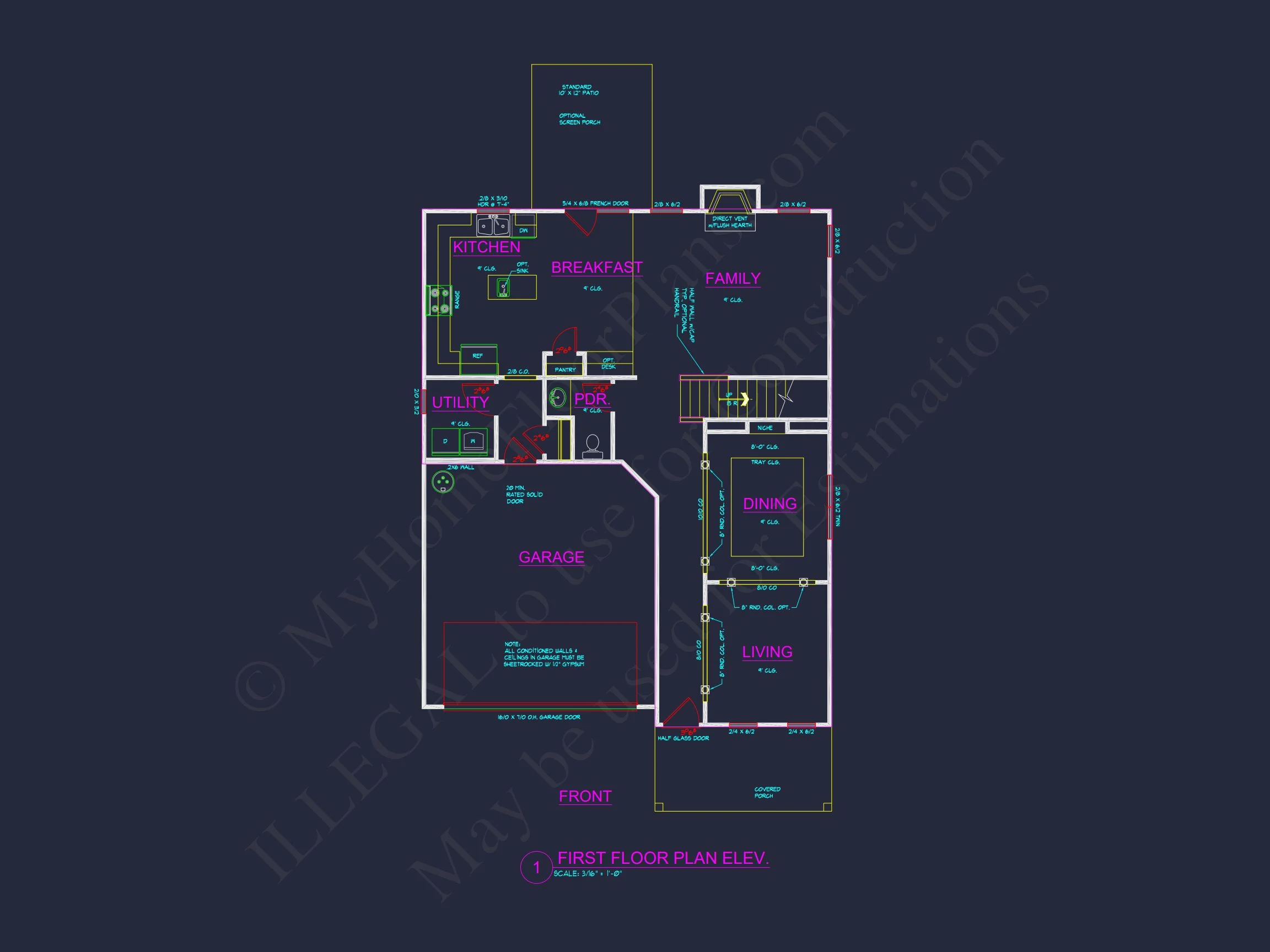 8-1575 HOUSE PLAN - Traditional 2-Story House Plan with Open Floor Plan & Fireplace (2912 Sq Ft) 13 Traditional 2-Story house Plan with Open Floor Plan & Fireplace (2912 Sq Ft)