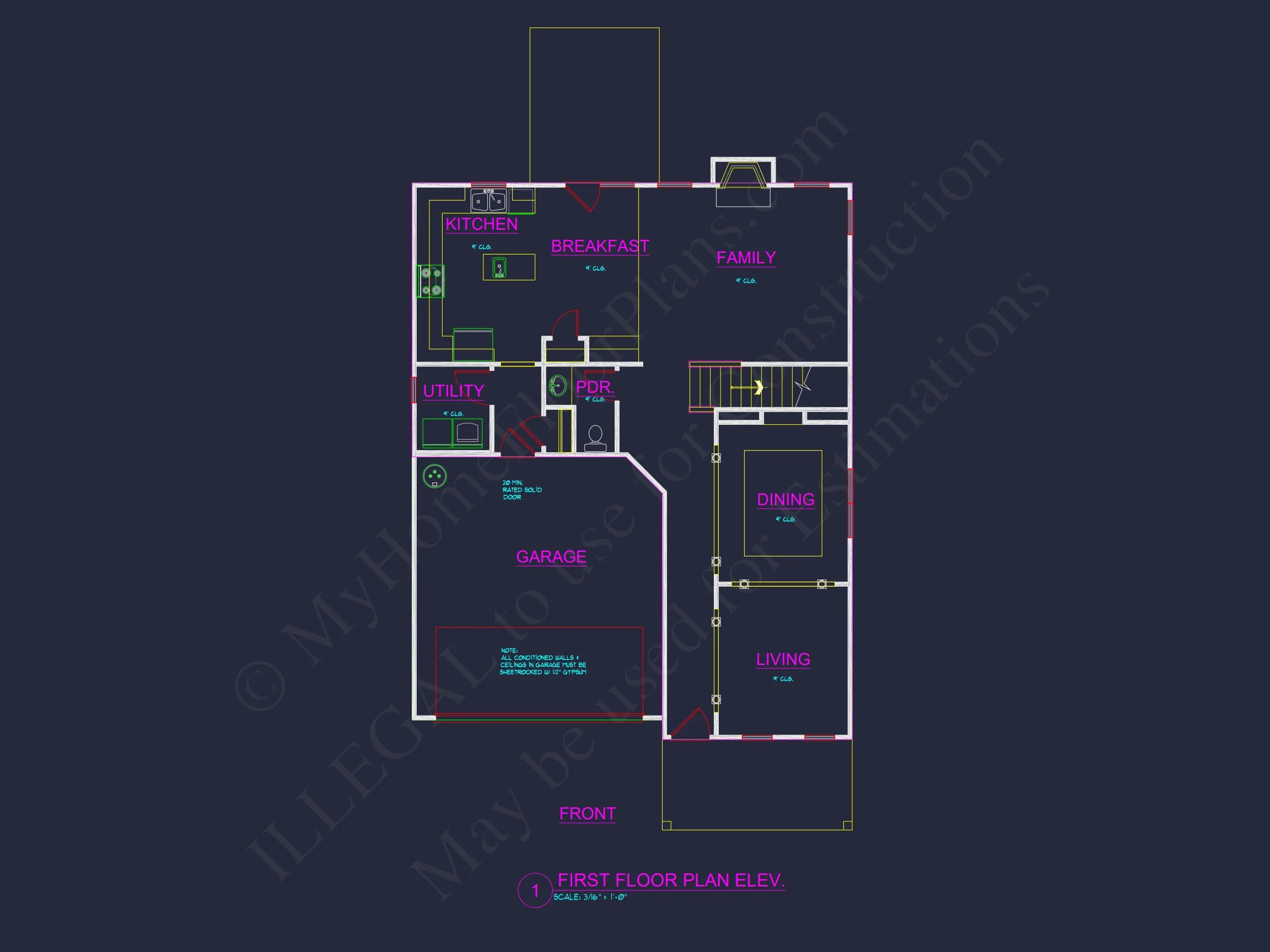 8-1575 HOUSE PLAN - Traditional 2-Story House Plan with Open Floor Plan & Fireplace (2912 Sq Ft) 11 Traditional 2-Story house Plan with Open Floor Plan & Fireplace (2912 Sq Ft)