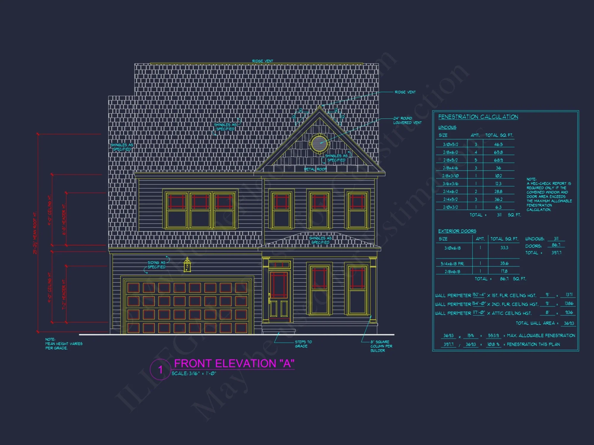 Traditional 2-Story house Plan with Open Floor Plan & Fireplace (2912 Sq Ft)