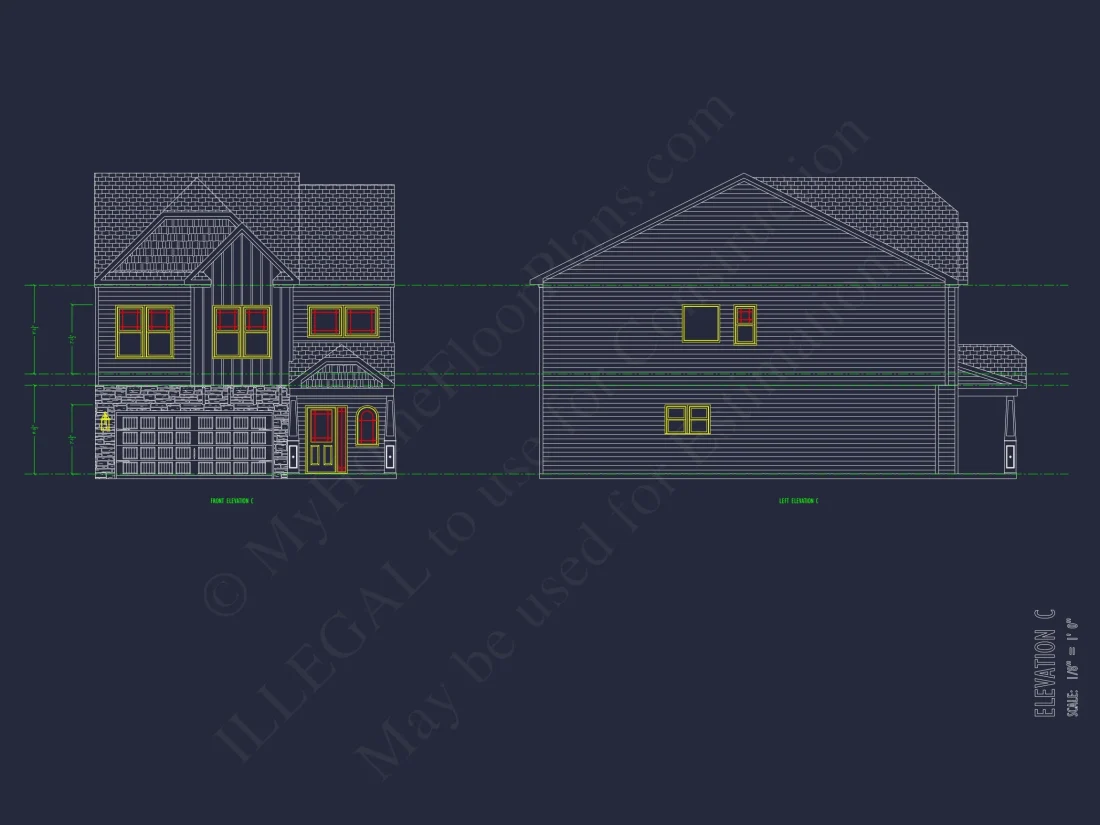 Modern Suburban house Plan with CAD Blueprints & Floor Designs