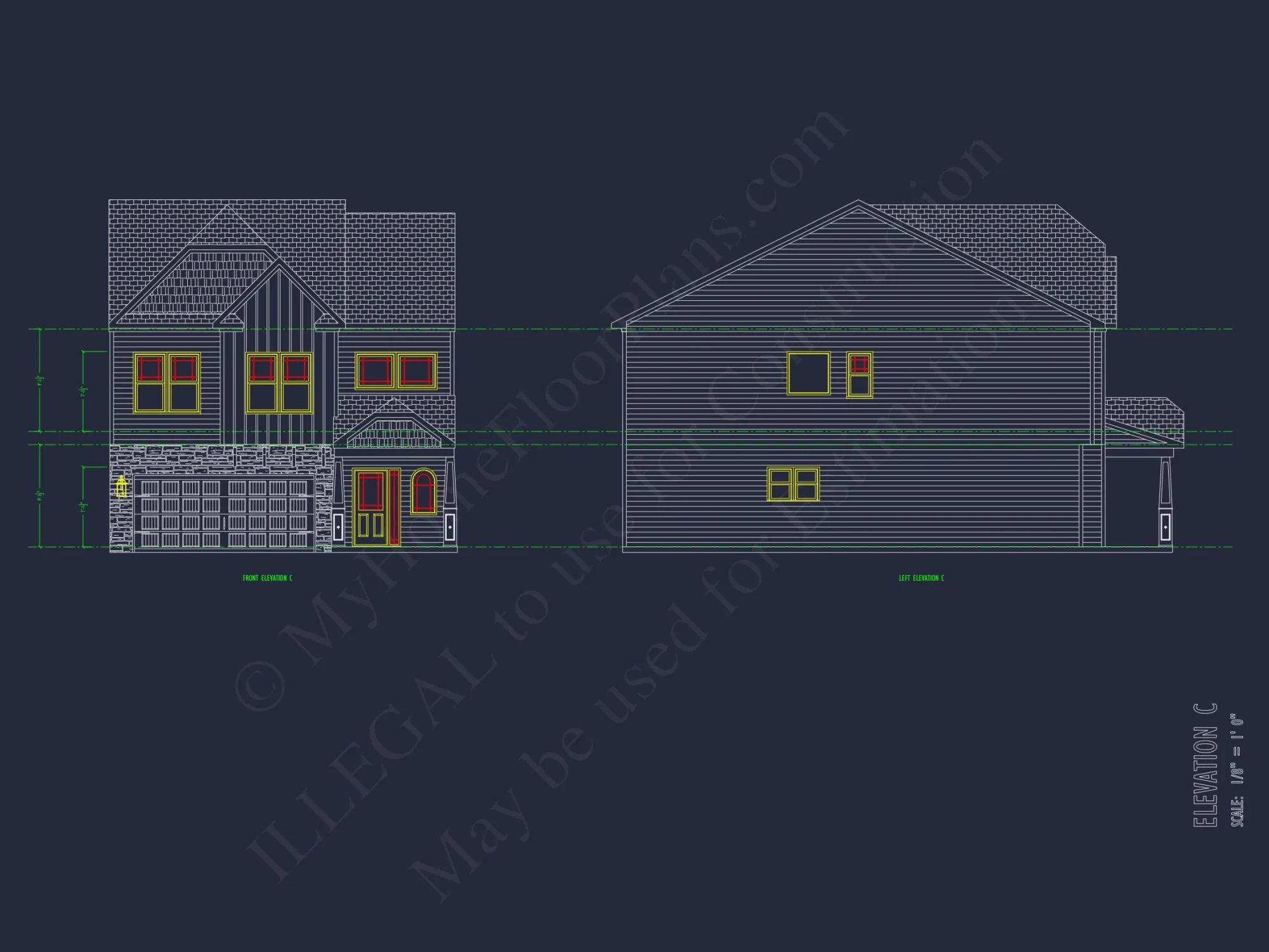 Modern Suburban house Plan with CAD Blueprints & Floor Designs