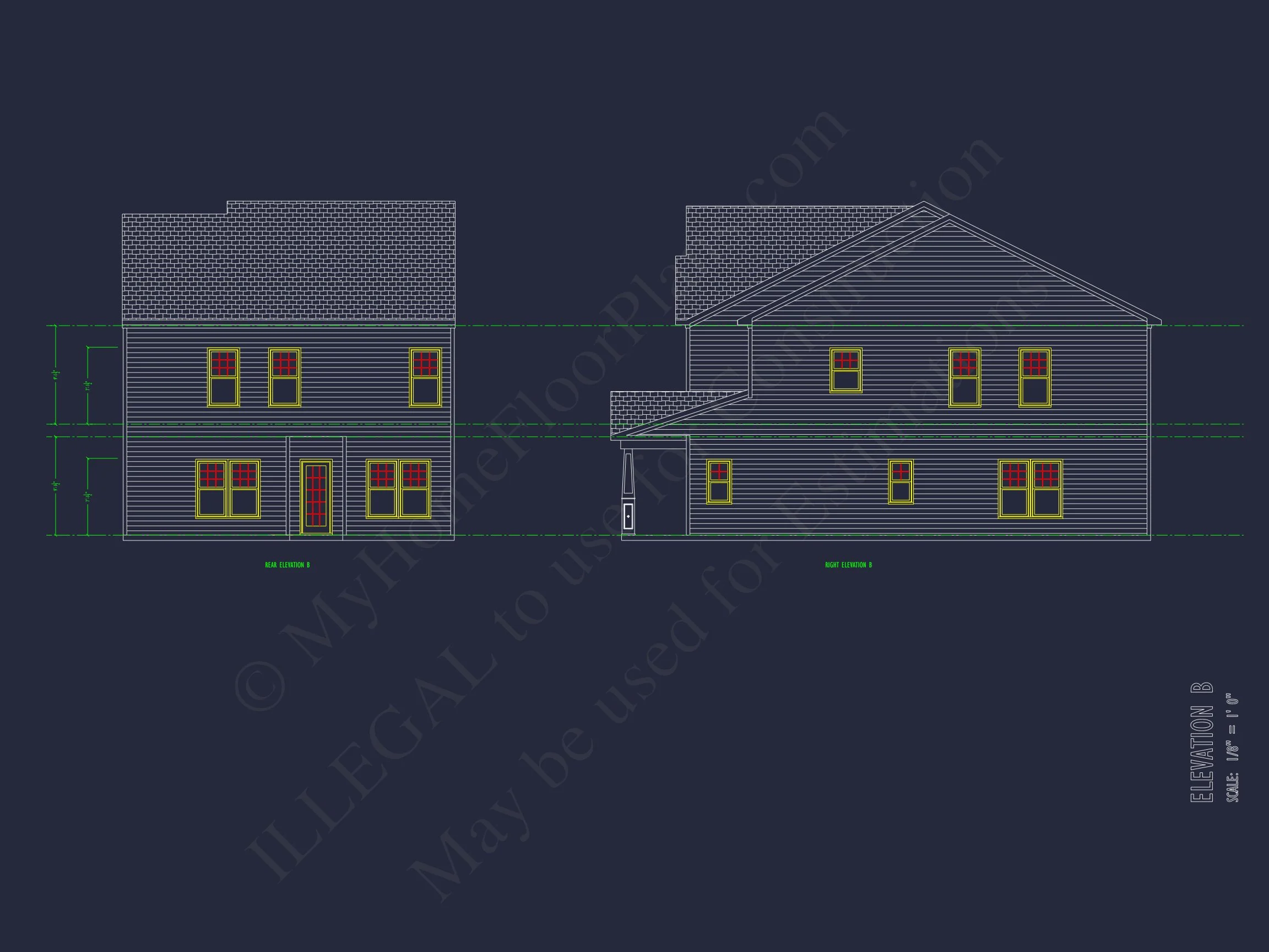 Modern Suburban house Plan with CAD Blueprints & Floor Designs