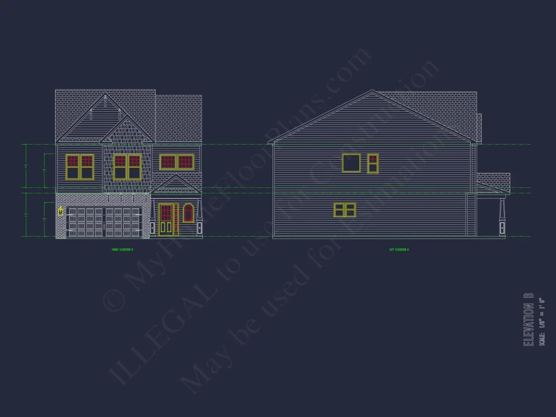 Modern Suburban house Plan with CAD Blueprints & Floor Designs