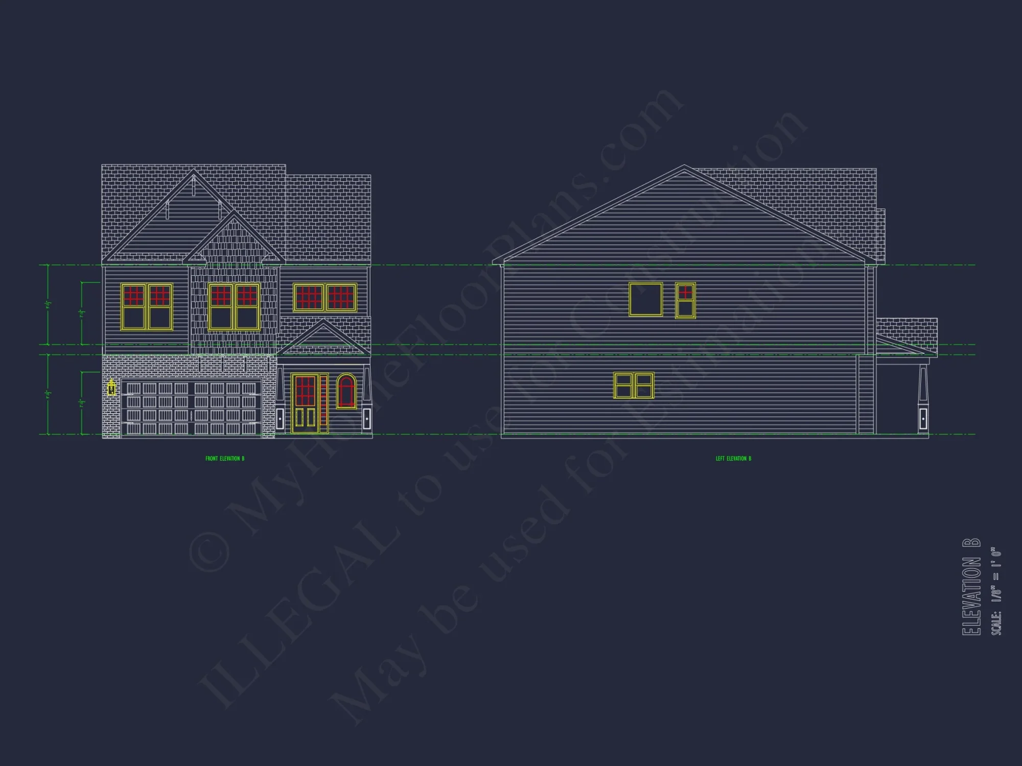 Modern Suburban house Plan with CAD Blueprints & Floor Designs