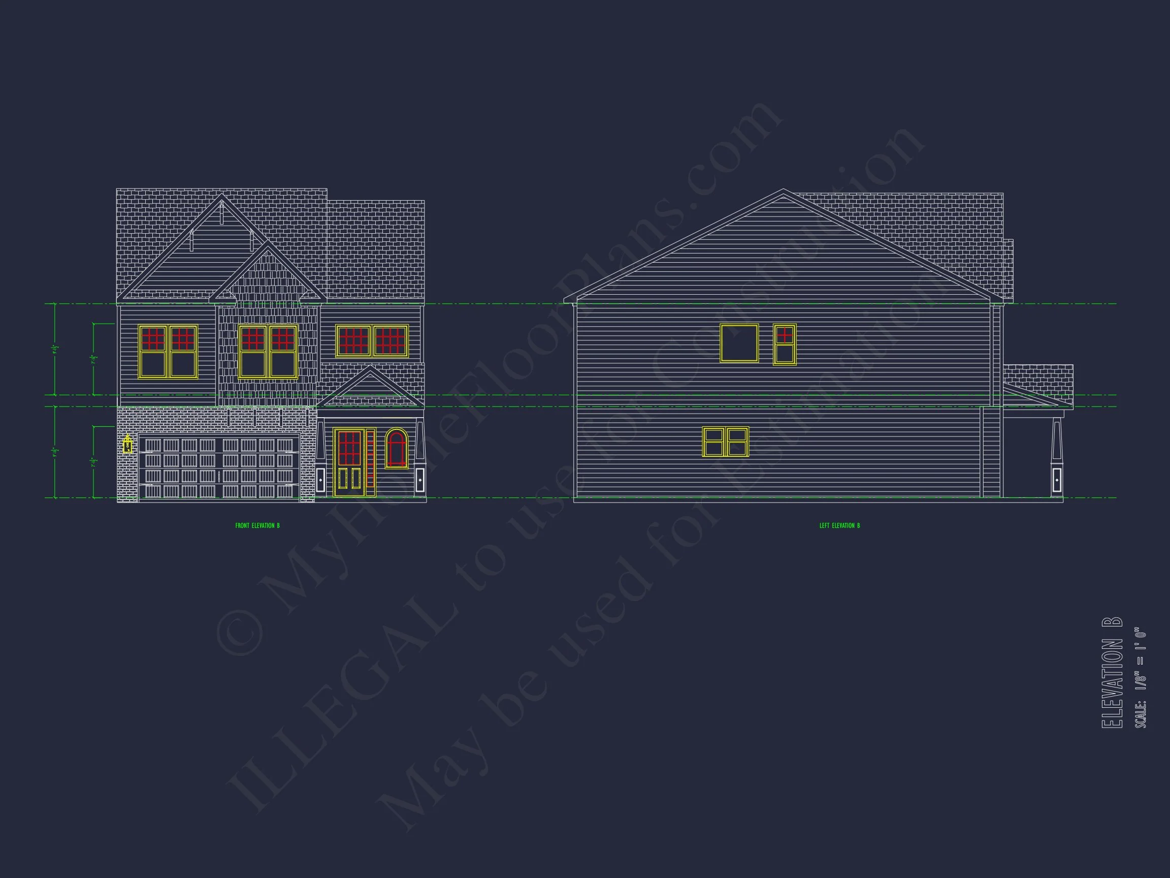 Modern Suburban house Plan with CAD Blueprints & Floor Designs