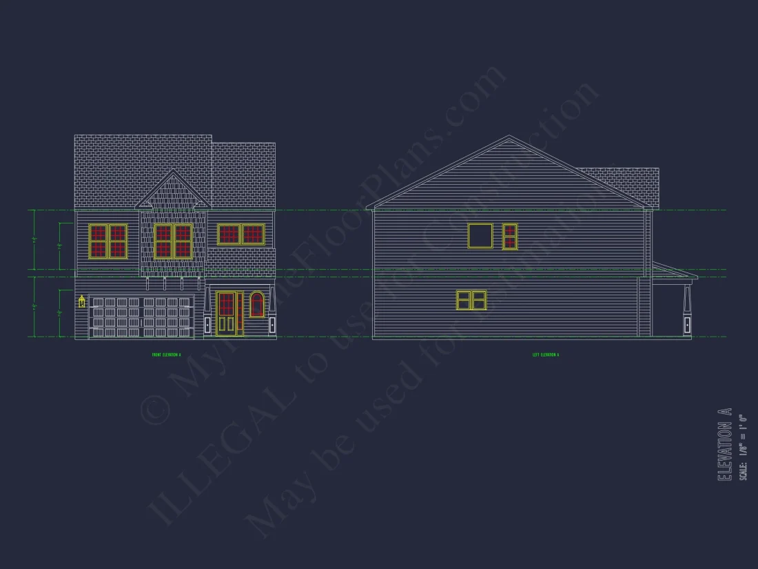 Modern Suburban house Plan with CAD Blueprints & Floor Designs