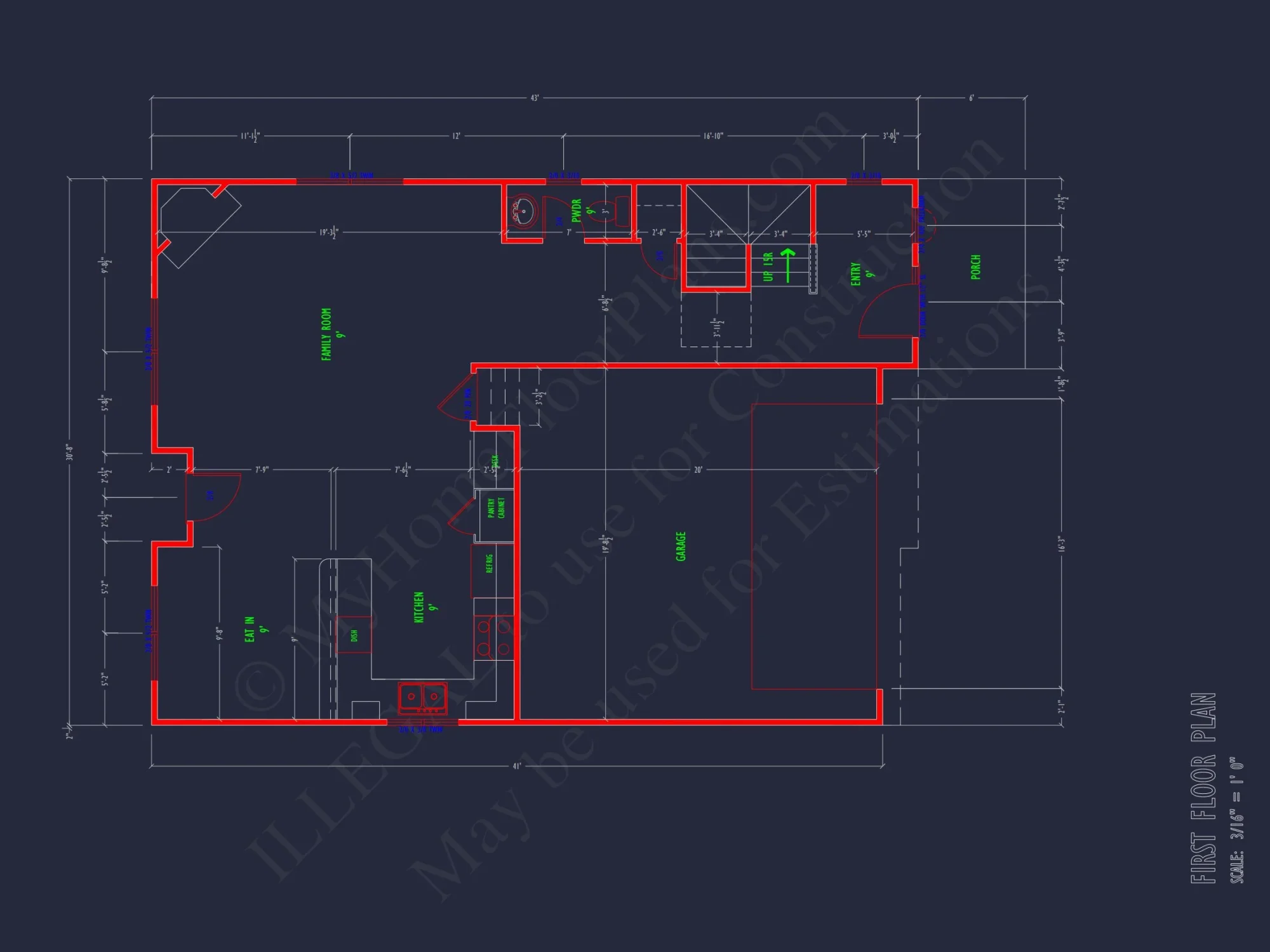 Modern Suburban house Plan with CAD Blueprints & Floor Designs