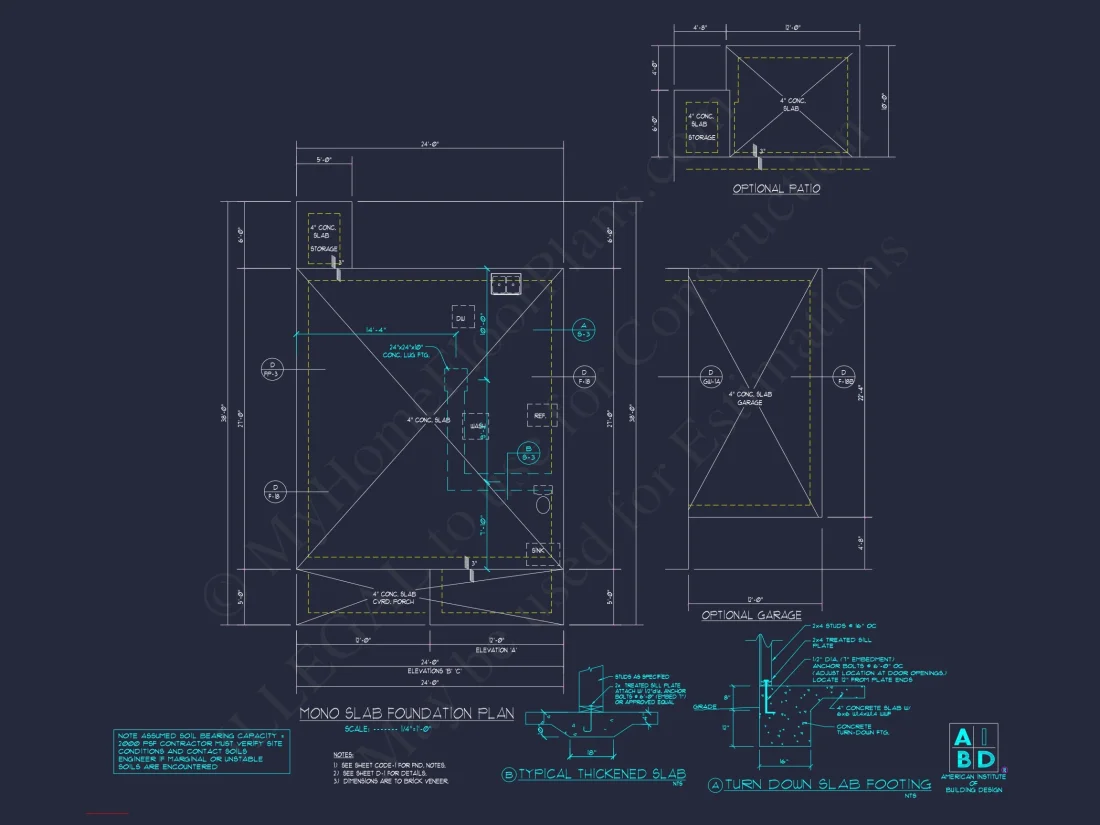 Modern house Floor Plan with 2-Story CAD Blueprint Designs
