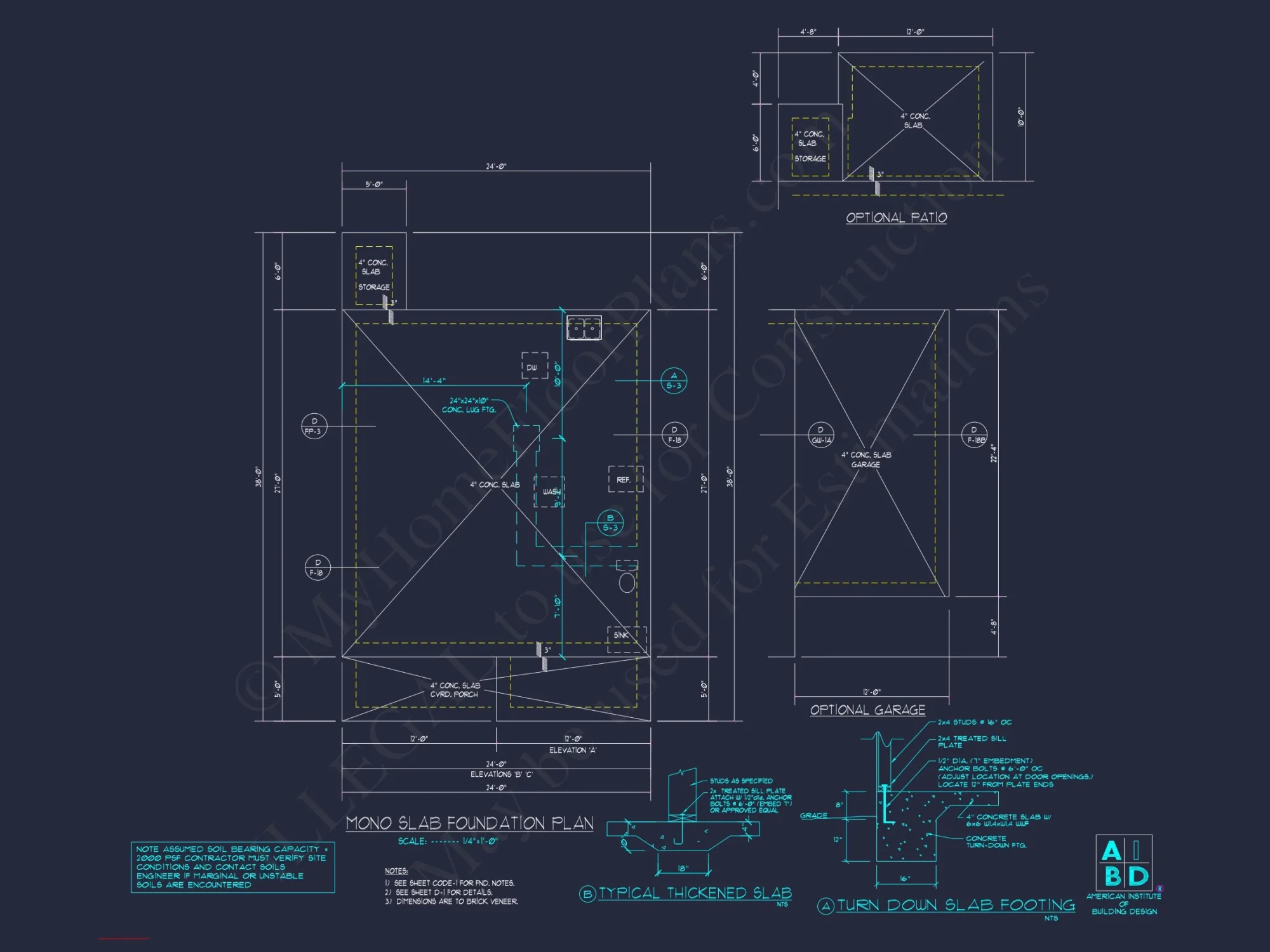 Modern house Floor Plan with 2-Story CAD Blueprint Designs