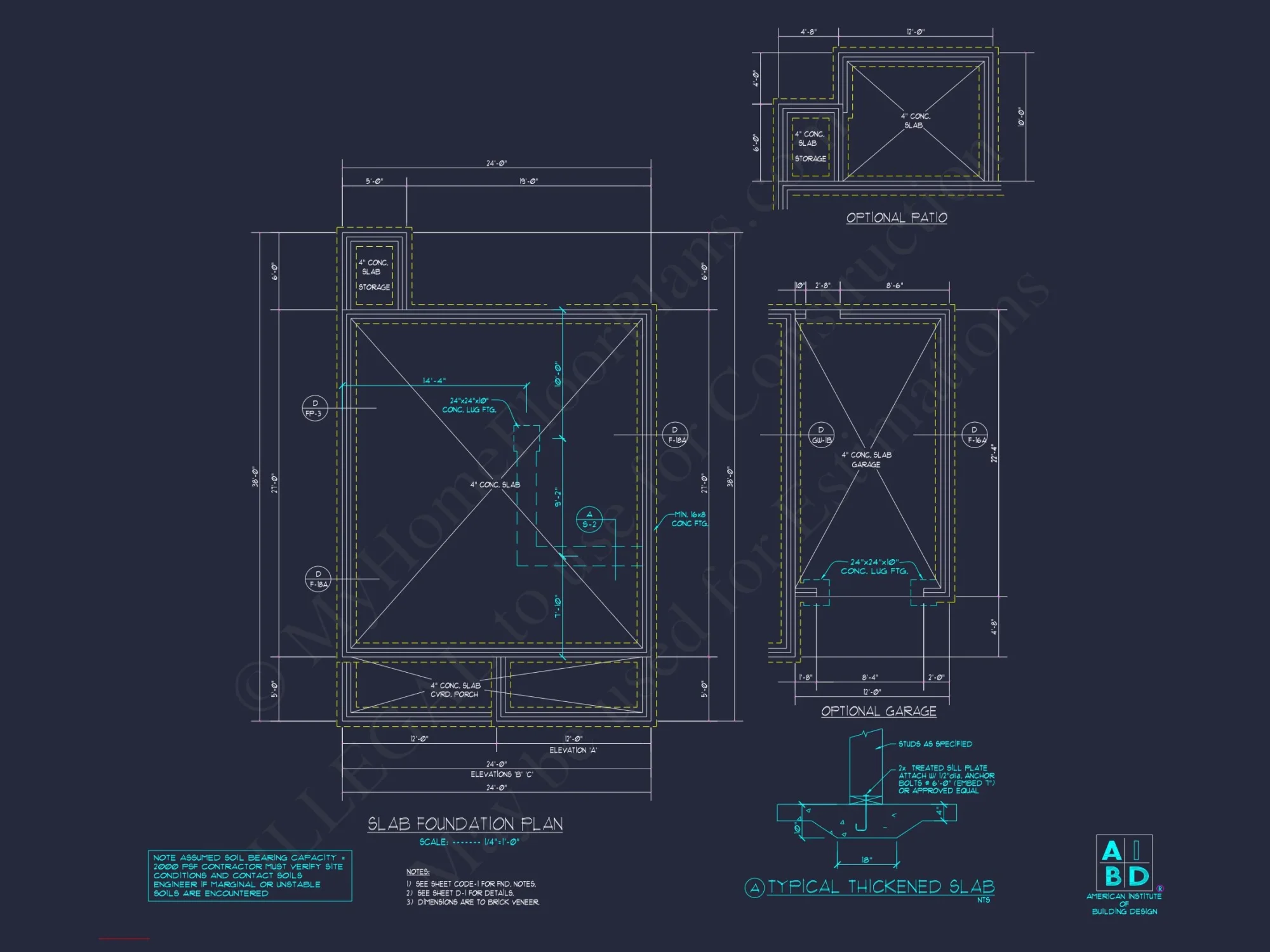 Modern house Floor Plan with 2-Story CAD Blueprint Designs