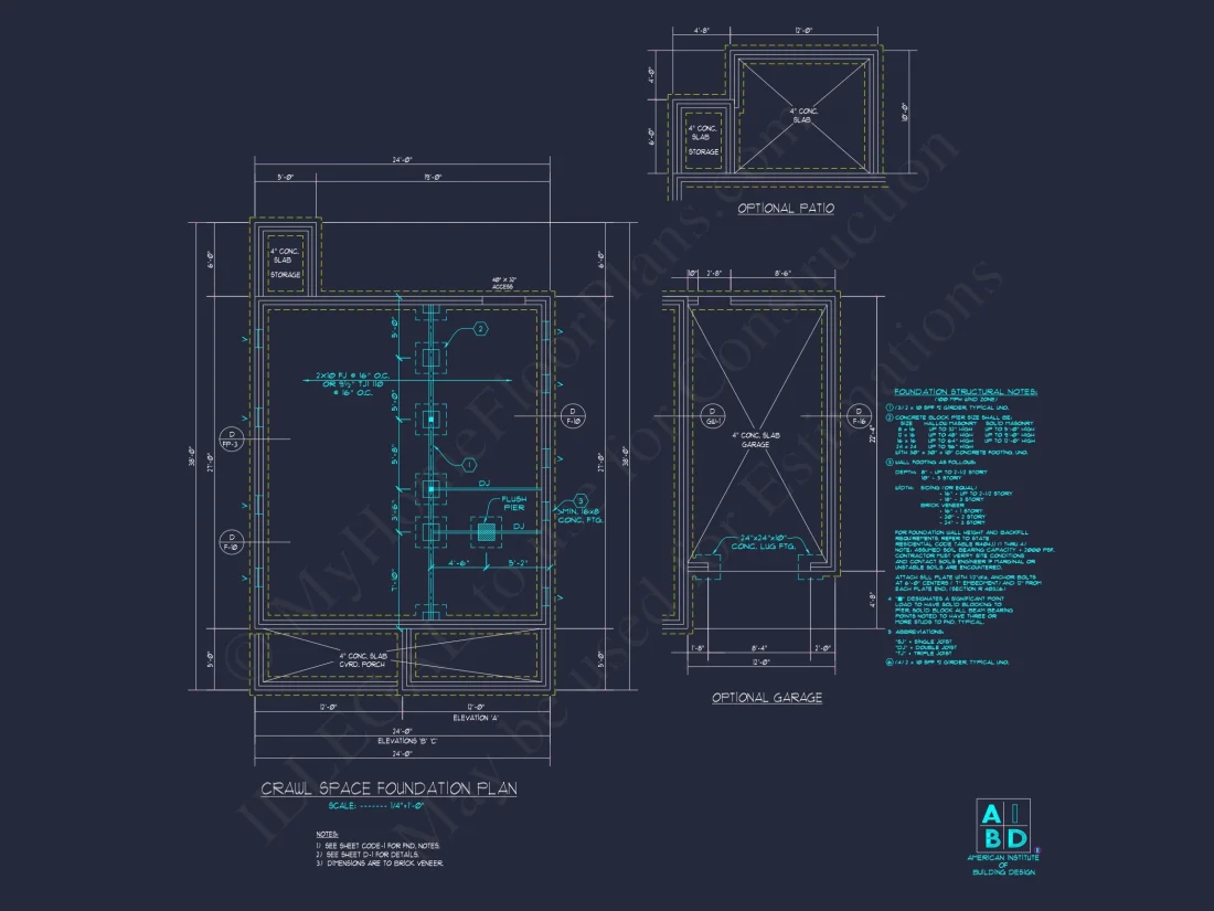 Modern house Floor Plan with 2-Story CAD Blueprint Designs