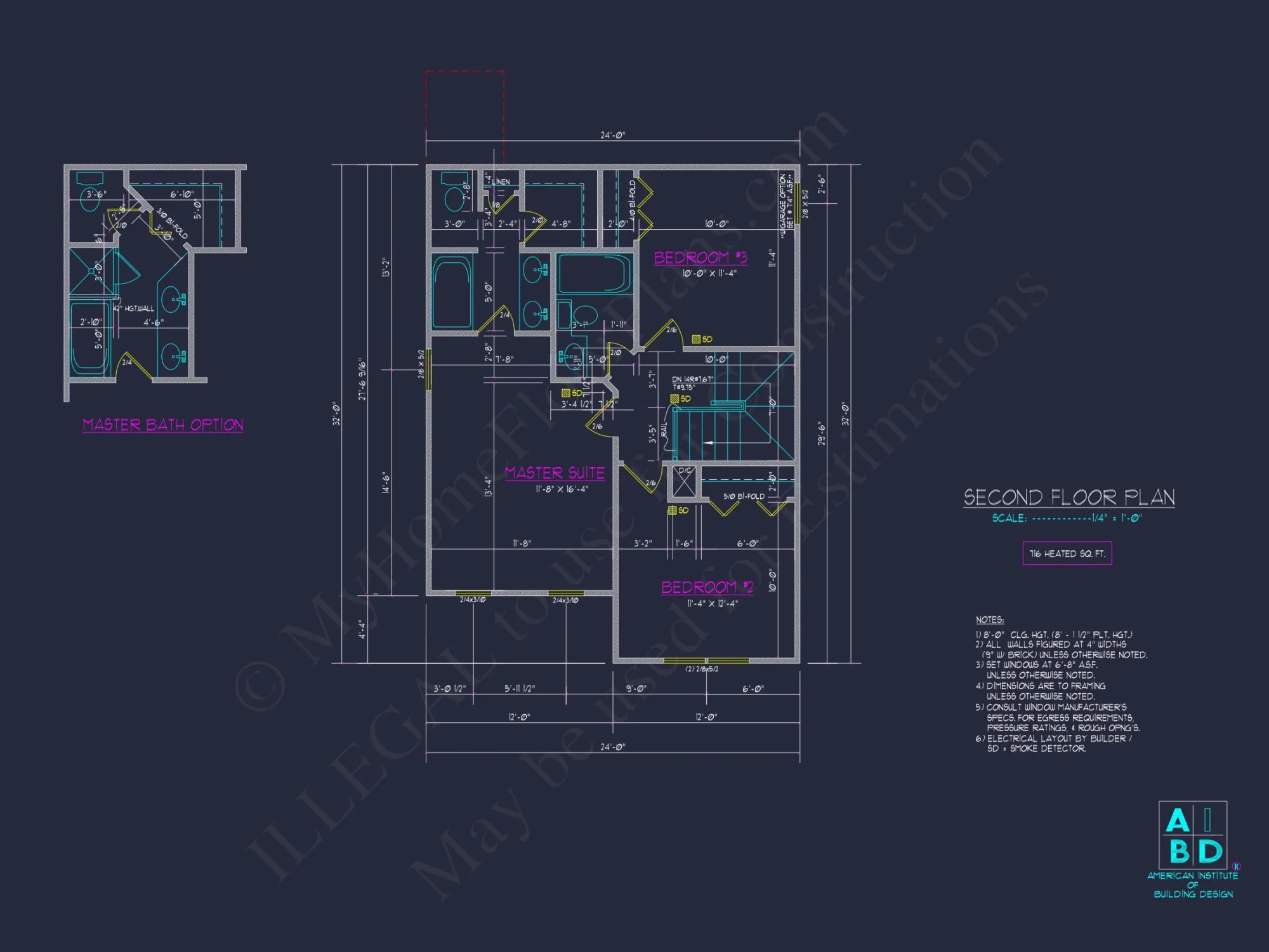 Modern house Floor Plan with 2-Story CAD Blueprint Designs