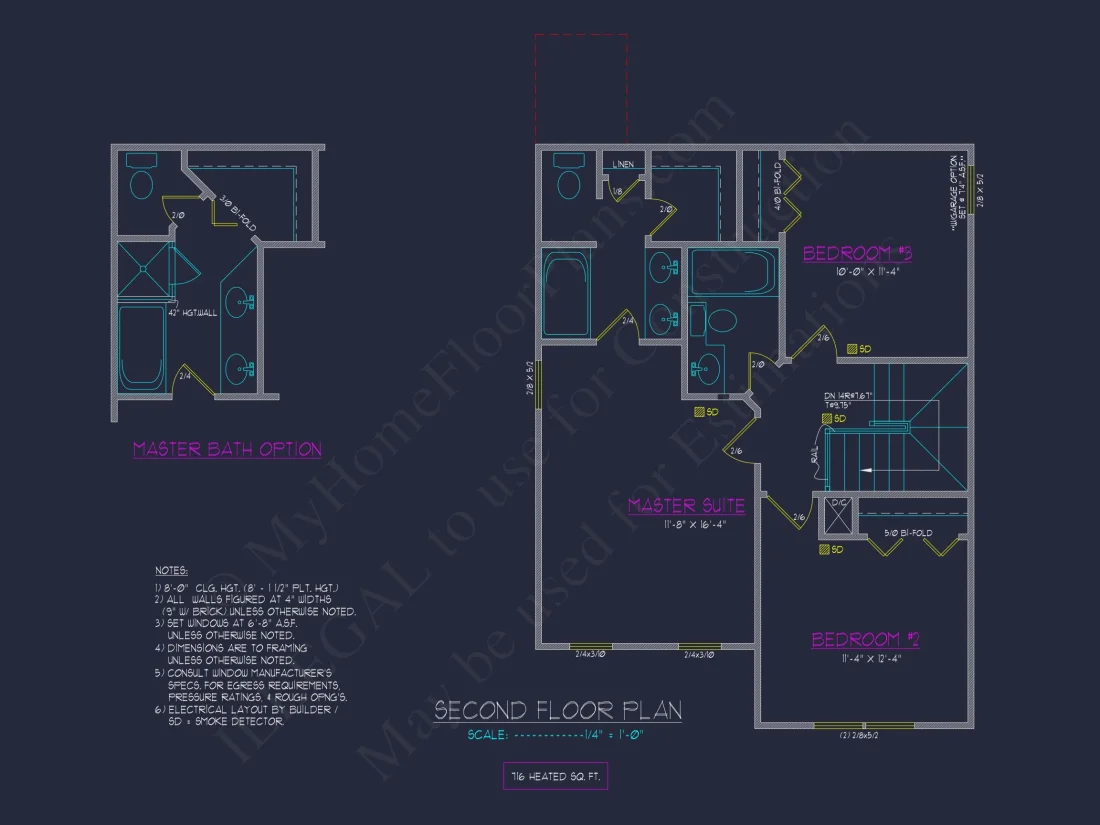 Modern house Floor Plan with 2-Story CAD Blueprint Designs