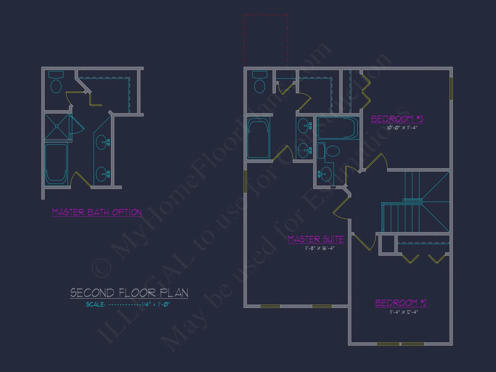 Modern house Floor Plan with 2-Story CAD Blueprint Designs