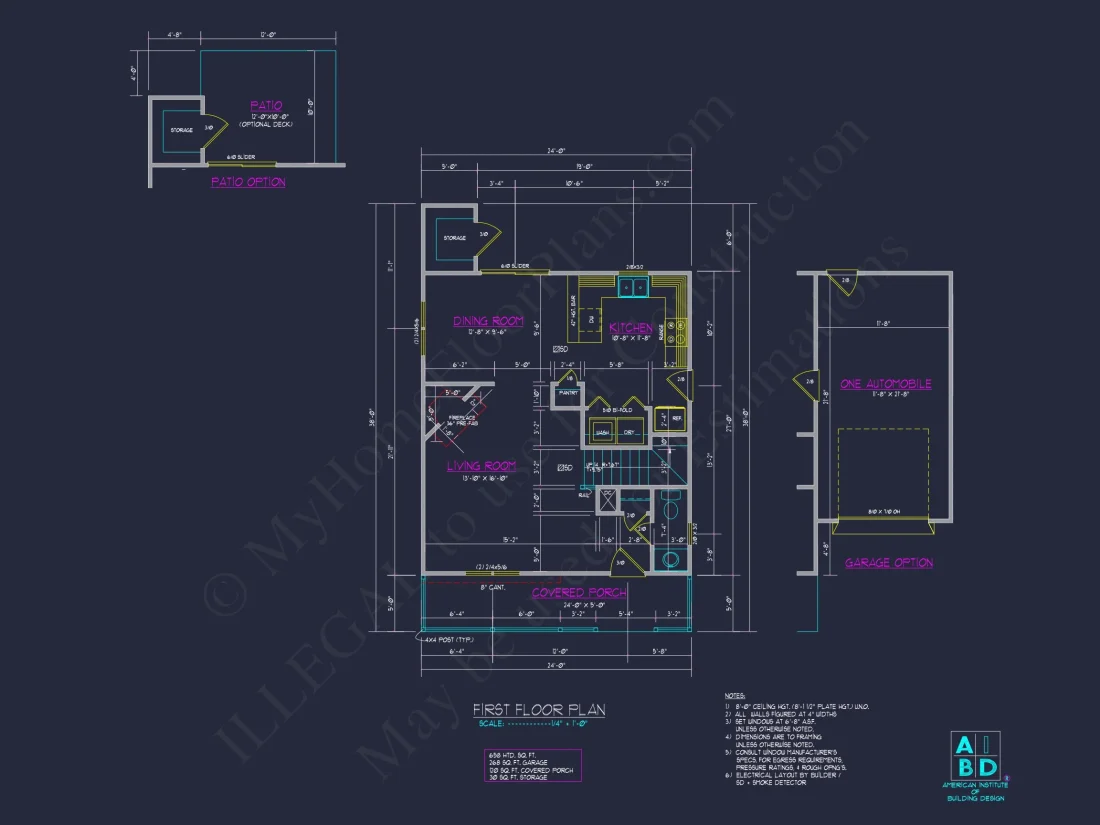 Modern house Floor Plan with 2-Story CAD Blueprint Designs