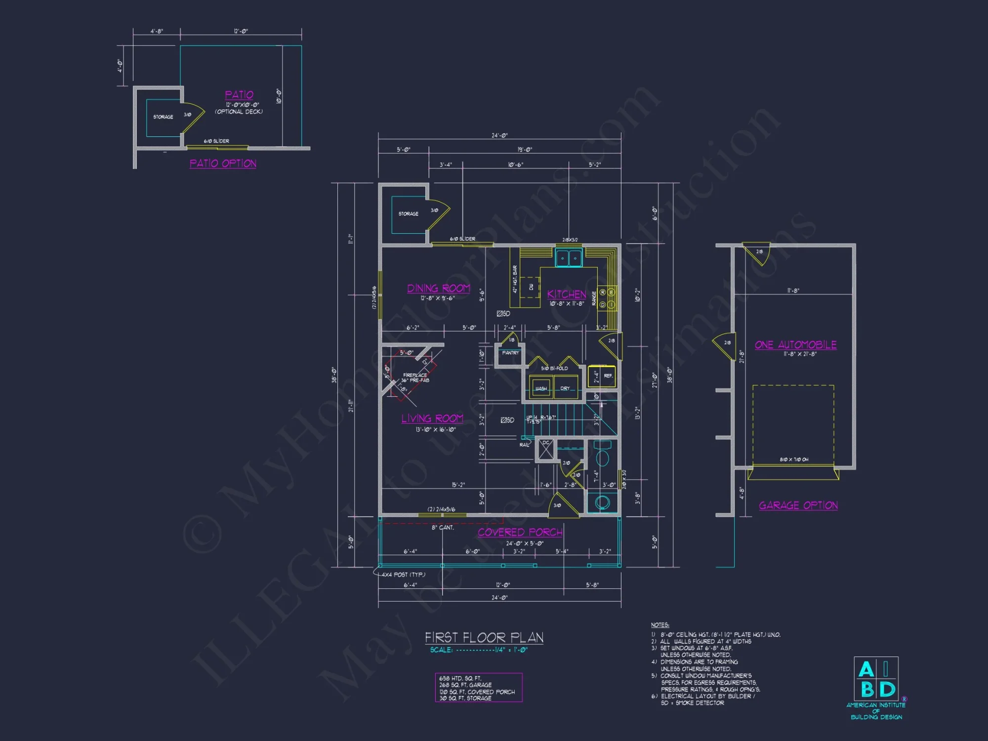 Modern house Floor Plan with 2-Story CAD Blueprint Designs