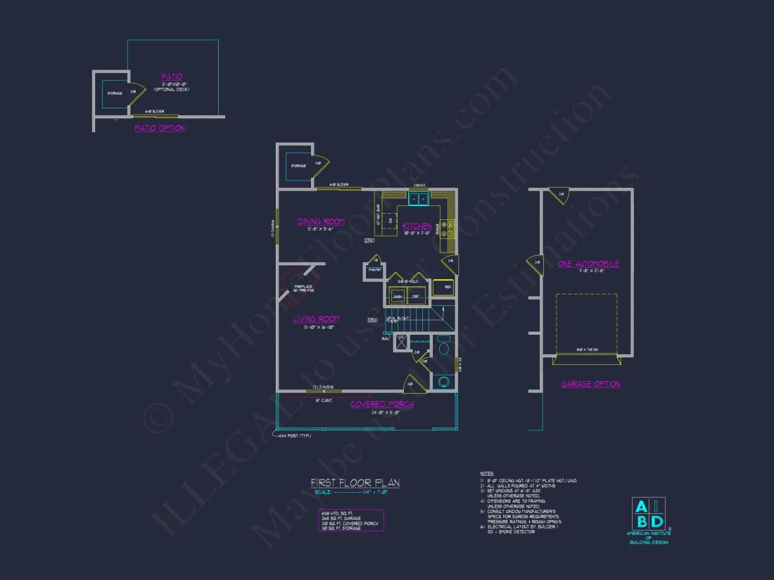 Modern house Floor Plan with 2-Story CAD Blueprint Designs