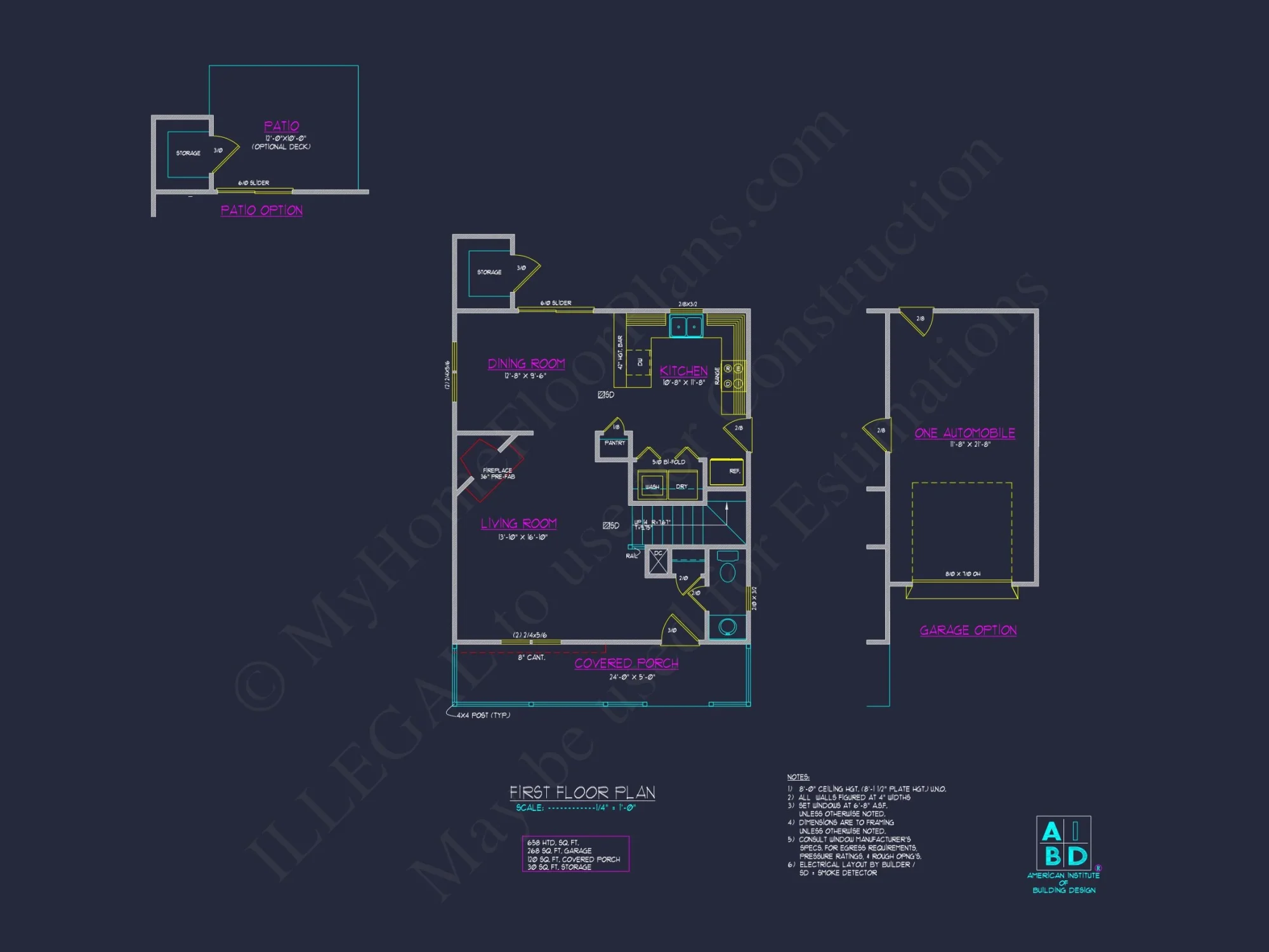 Modern house Floor Plan with 2-Story CAD Blueprint Designs