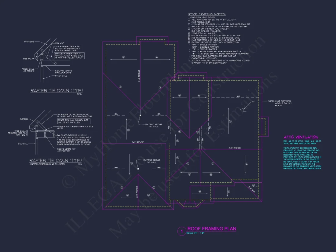 Modern Family house Plan: CAD Blueprint with 2-Story Design
