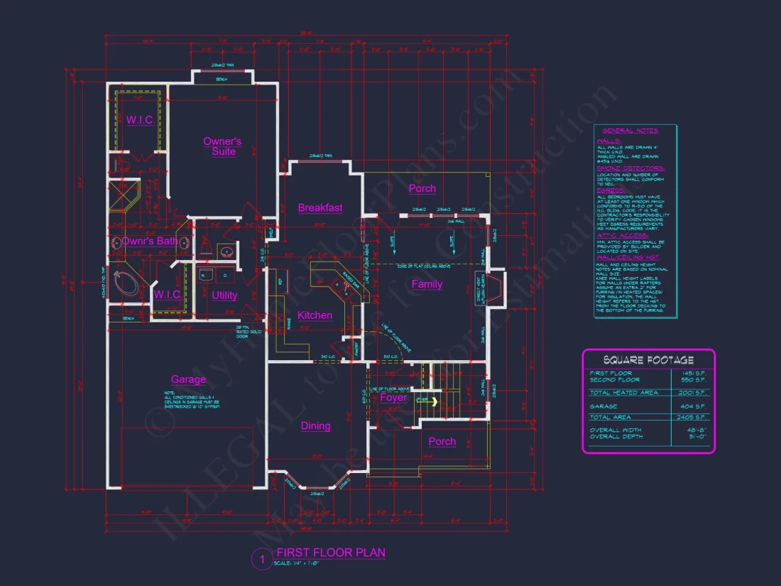Modern Family house Plan: CAD Blueprint with 2-Story Design