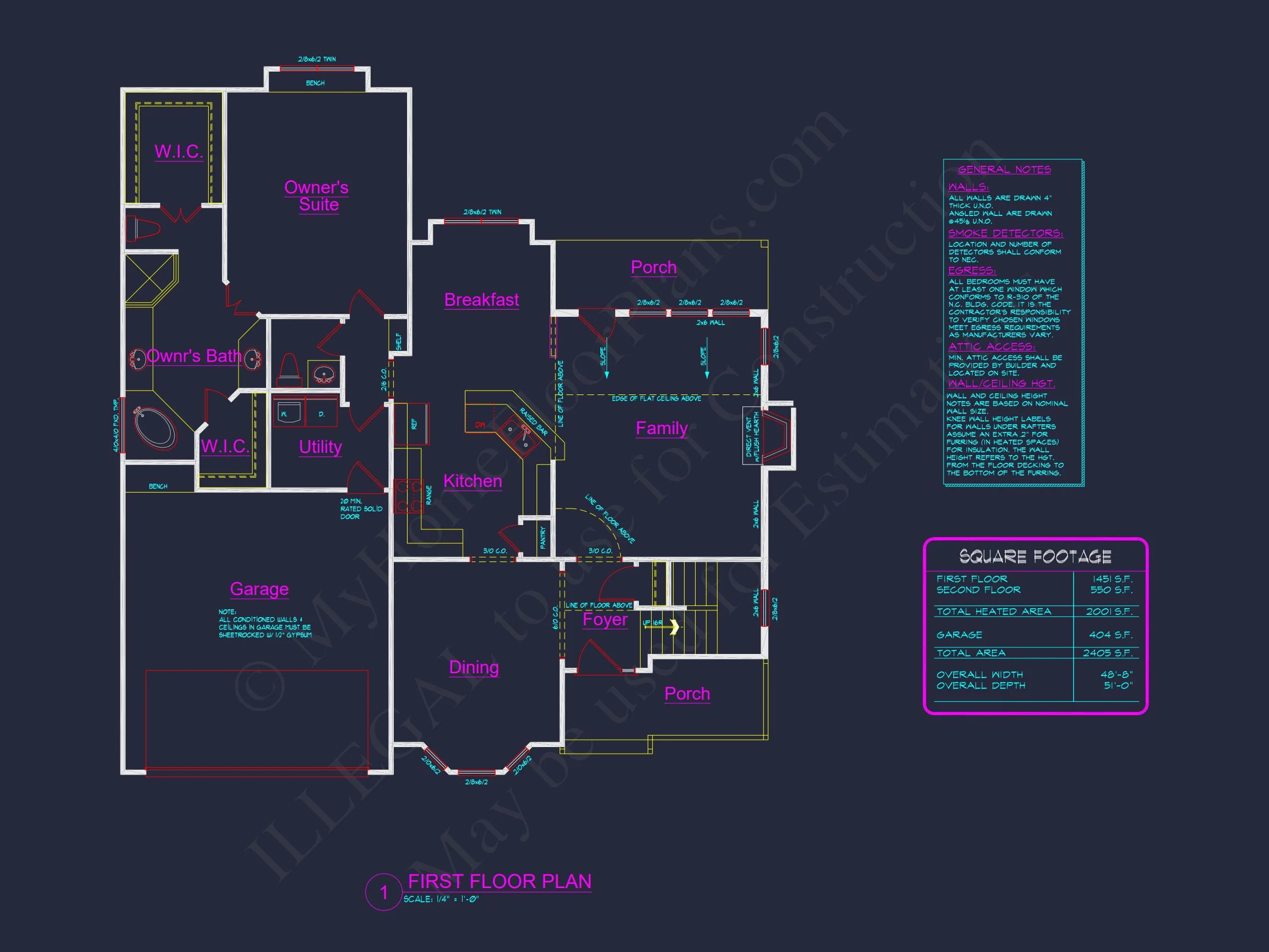 8-1403 HOUSE PLAN -Traditional Home Plan - 3-Bed, 2.5-Bath, 2,001 SF 8 Modern Family house Plan: CAD Blueprint with 2-Story Design