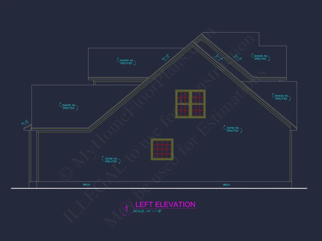 Modern Family house Plan: CAD Blueprint with 2-Story Design