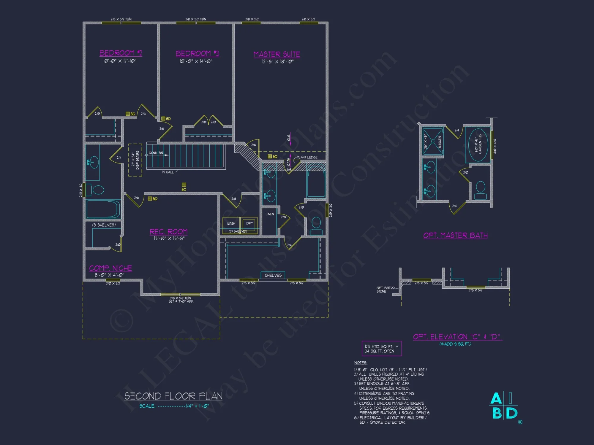 Elegant house Plan with CAD Design: 3 Bed, 2.5 Bath Blueprint